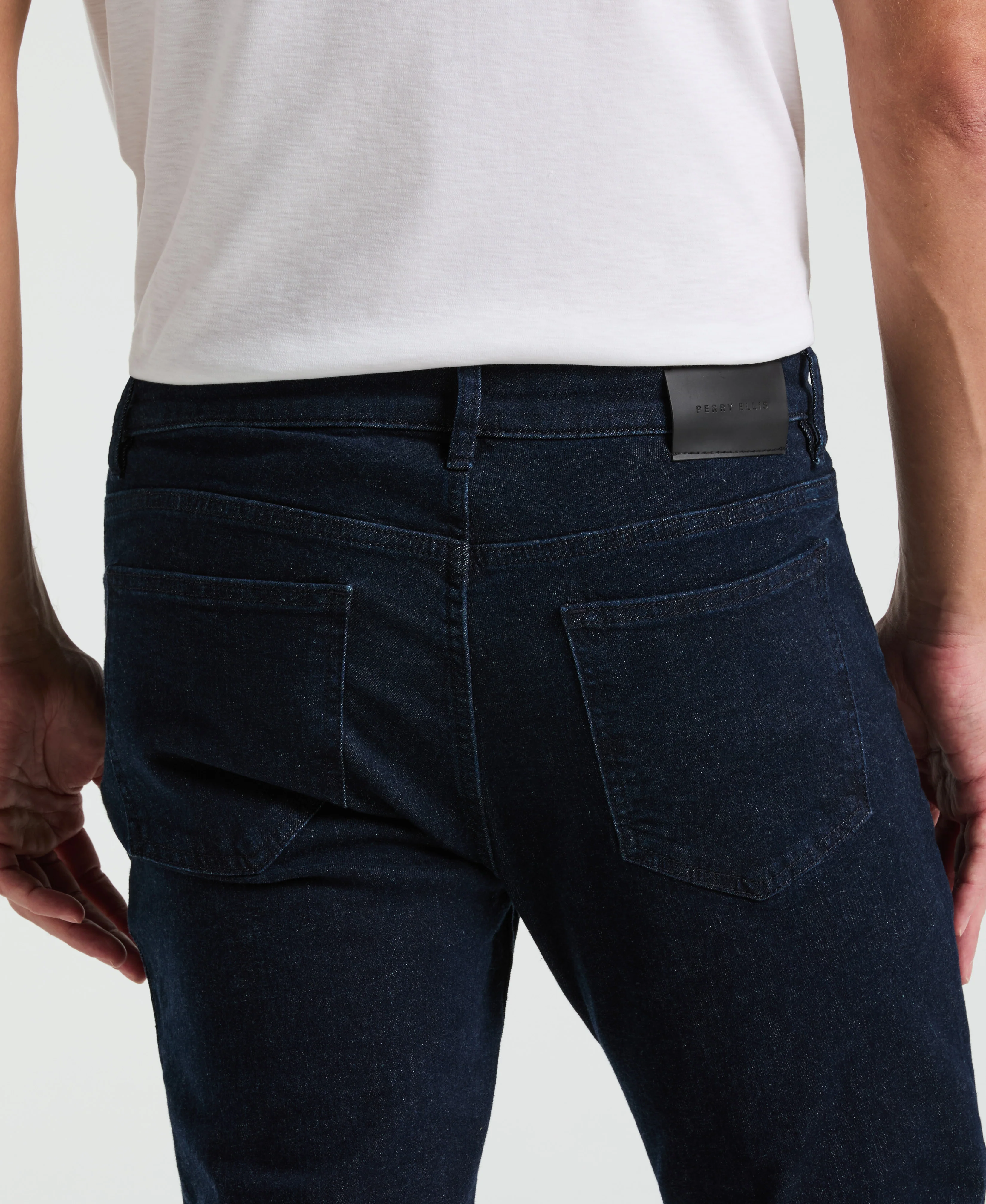 Slim Fit Indigo Rinse 5-Pocket Stretch Denim Jeans