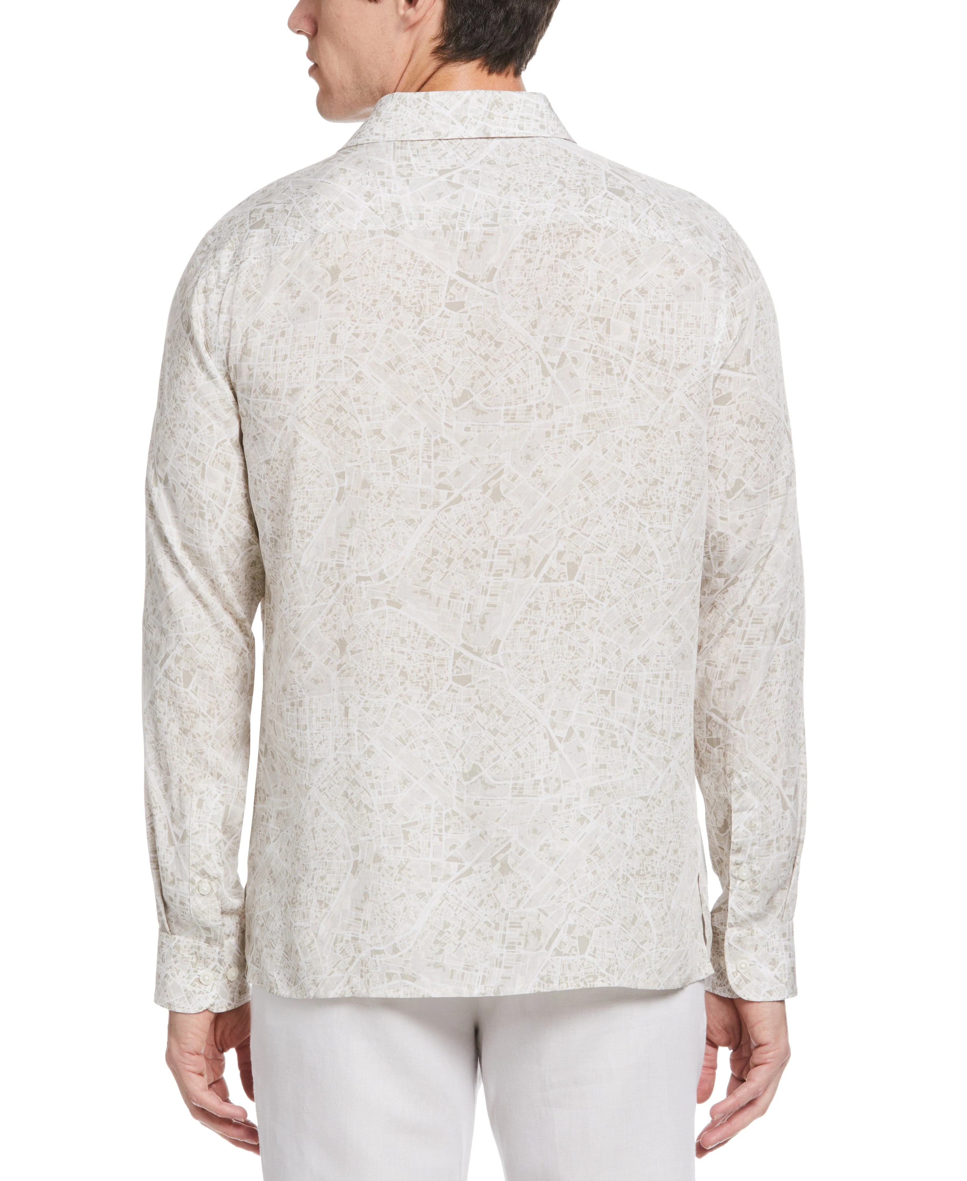 Untucked Road Map Print Shirt - White