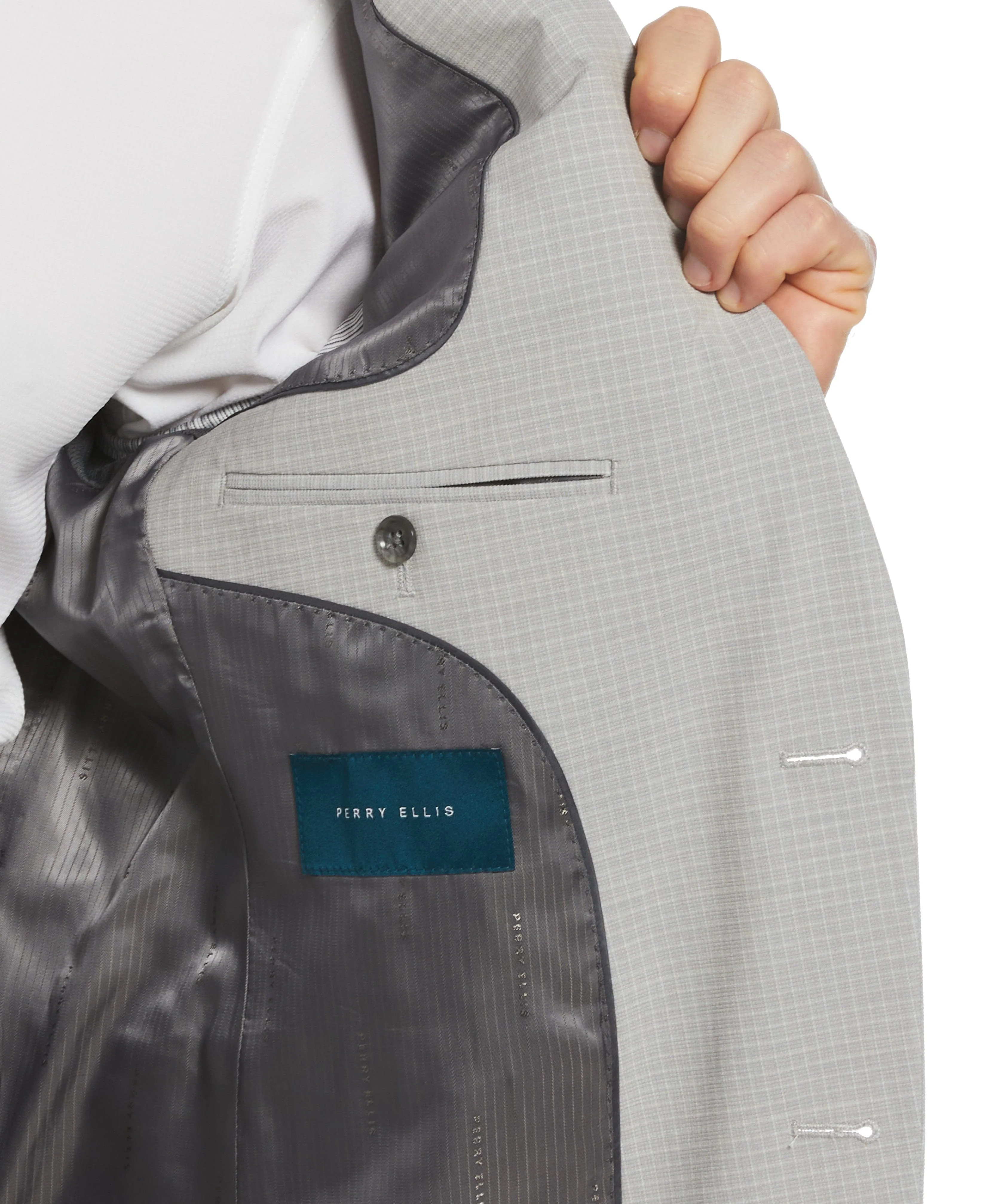 Slim Fit Subtle Micro Check Suit Jacket