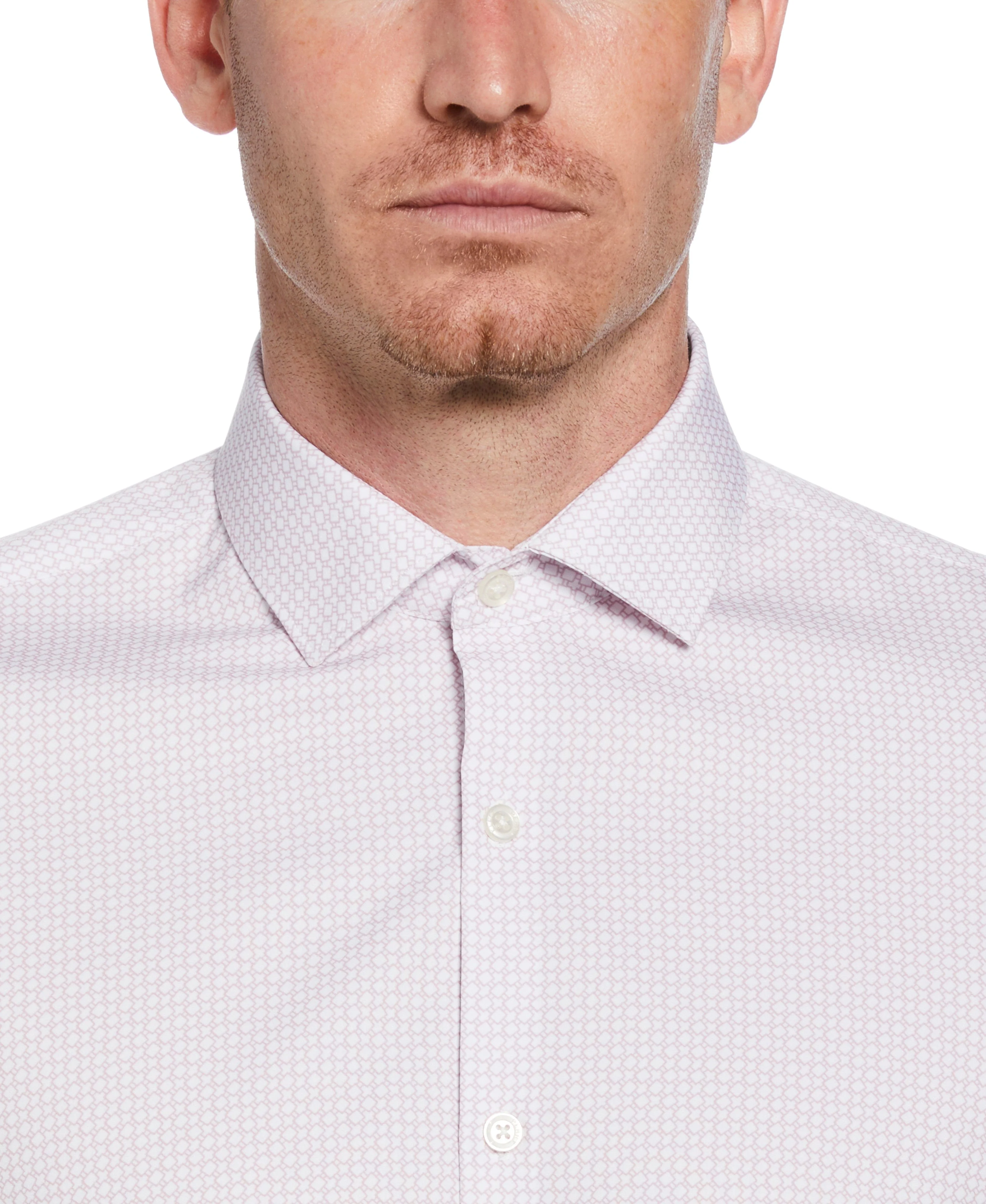 Slim Fit Button-Down Circle Pattern Dress Shirt