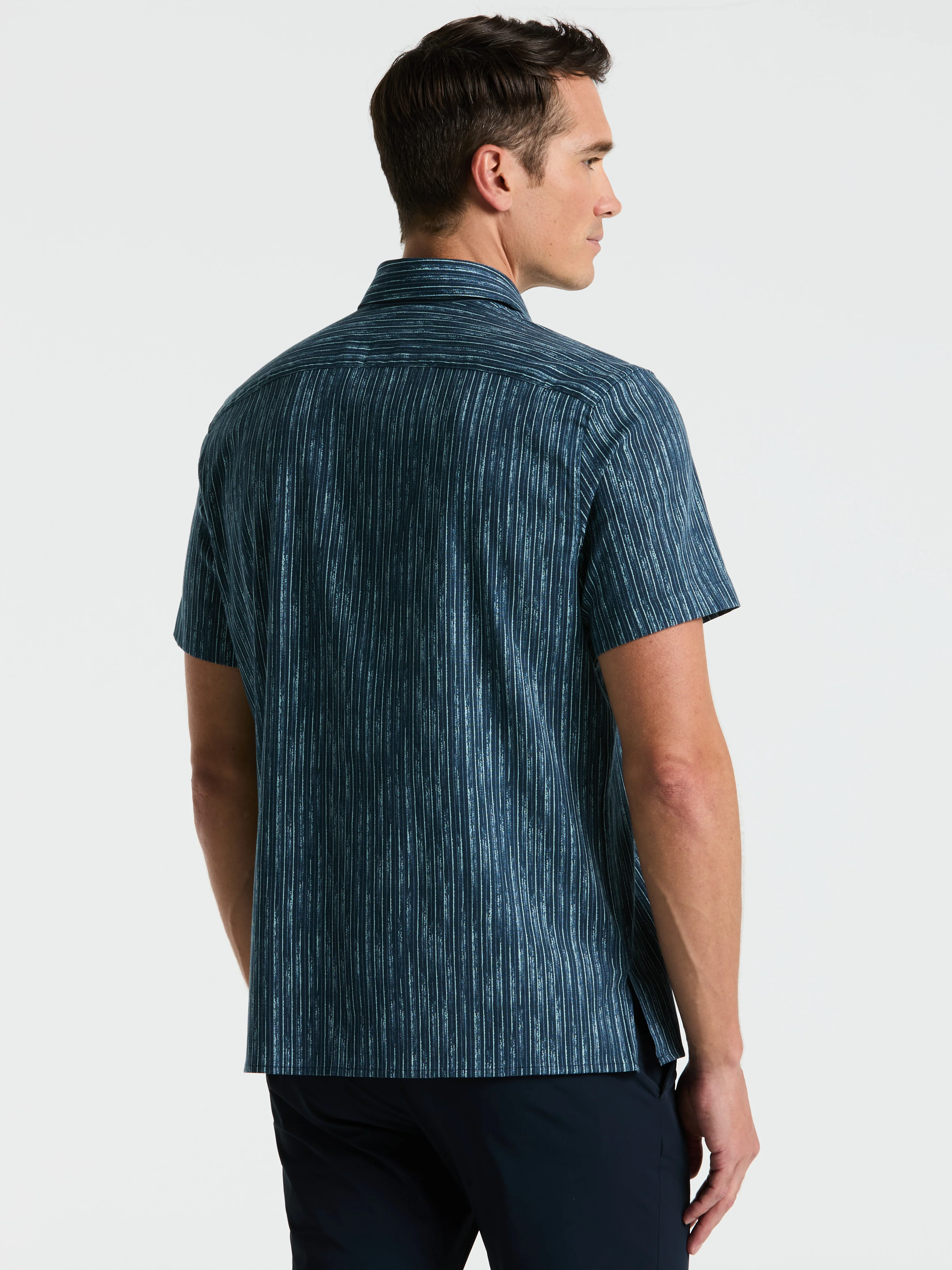 Short Sleeve Button Down Striped Shirt