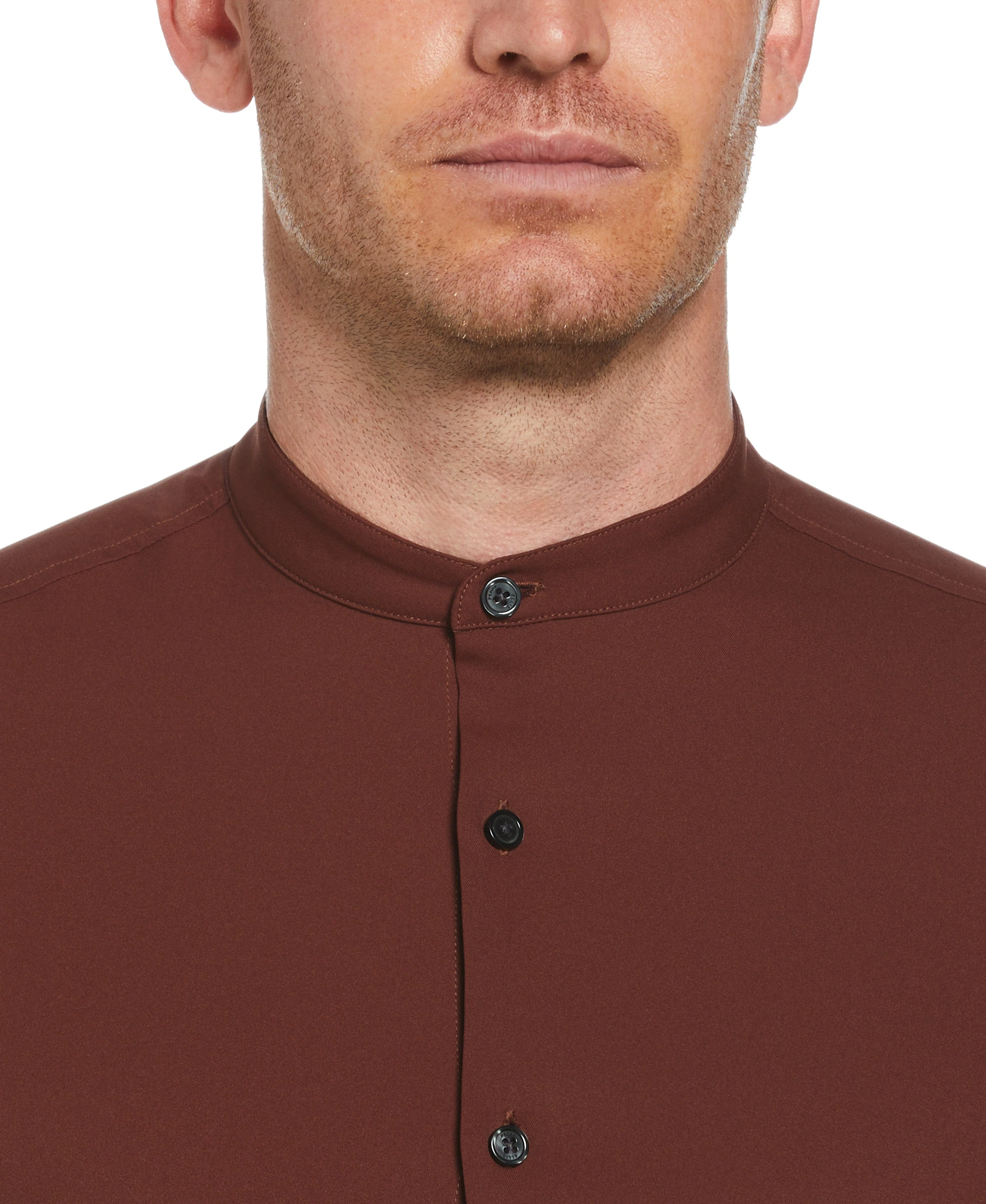 Untucked Total Stretch Slim Fit Banded Collar Shirt