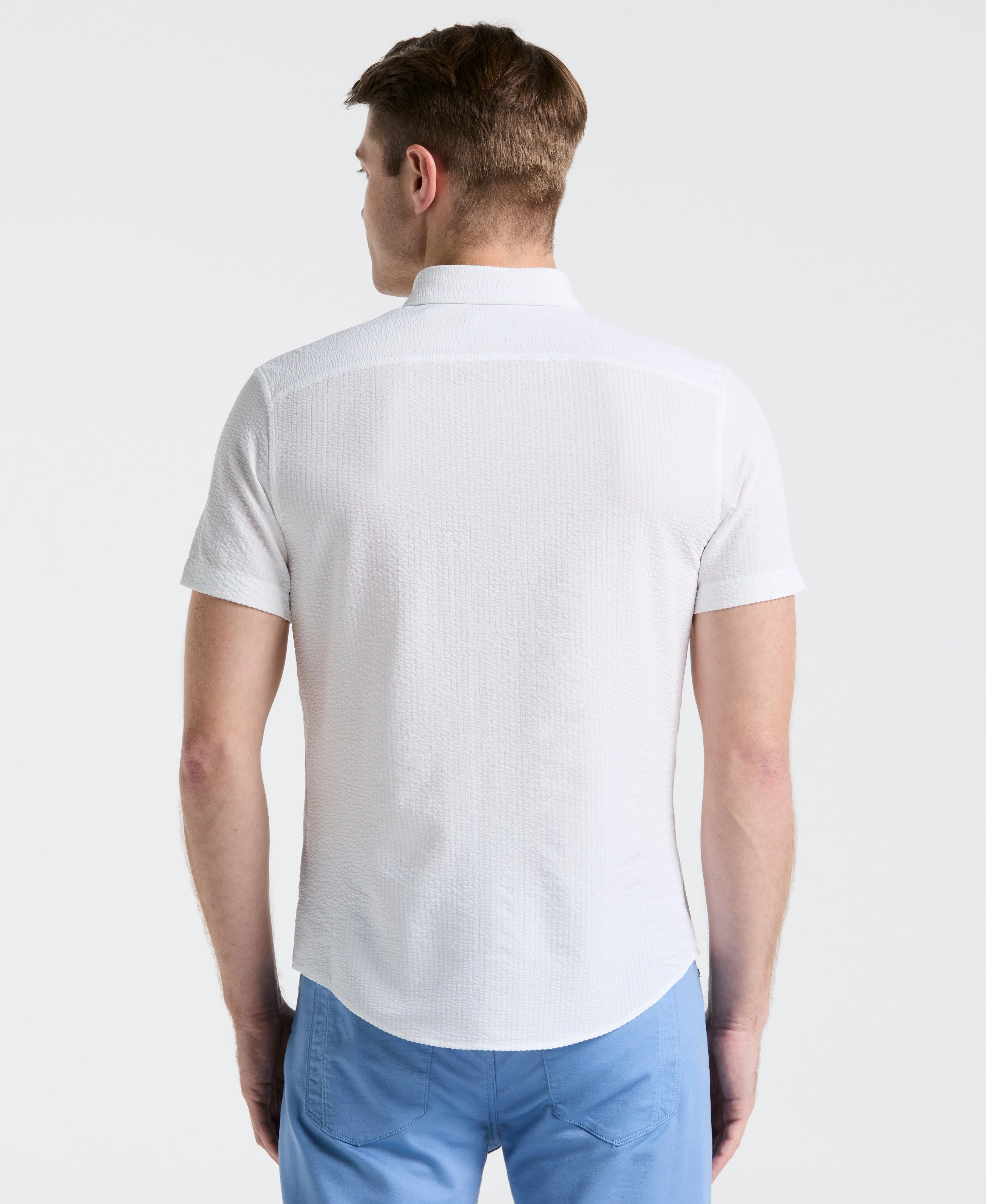 Stretch Seersucker Slim Fit Shirt