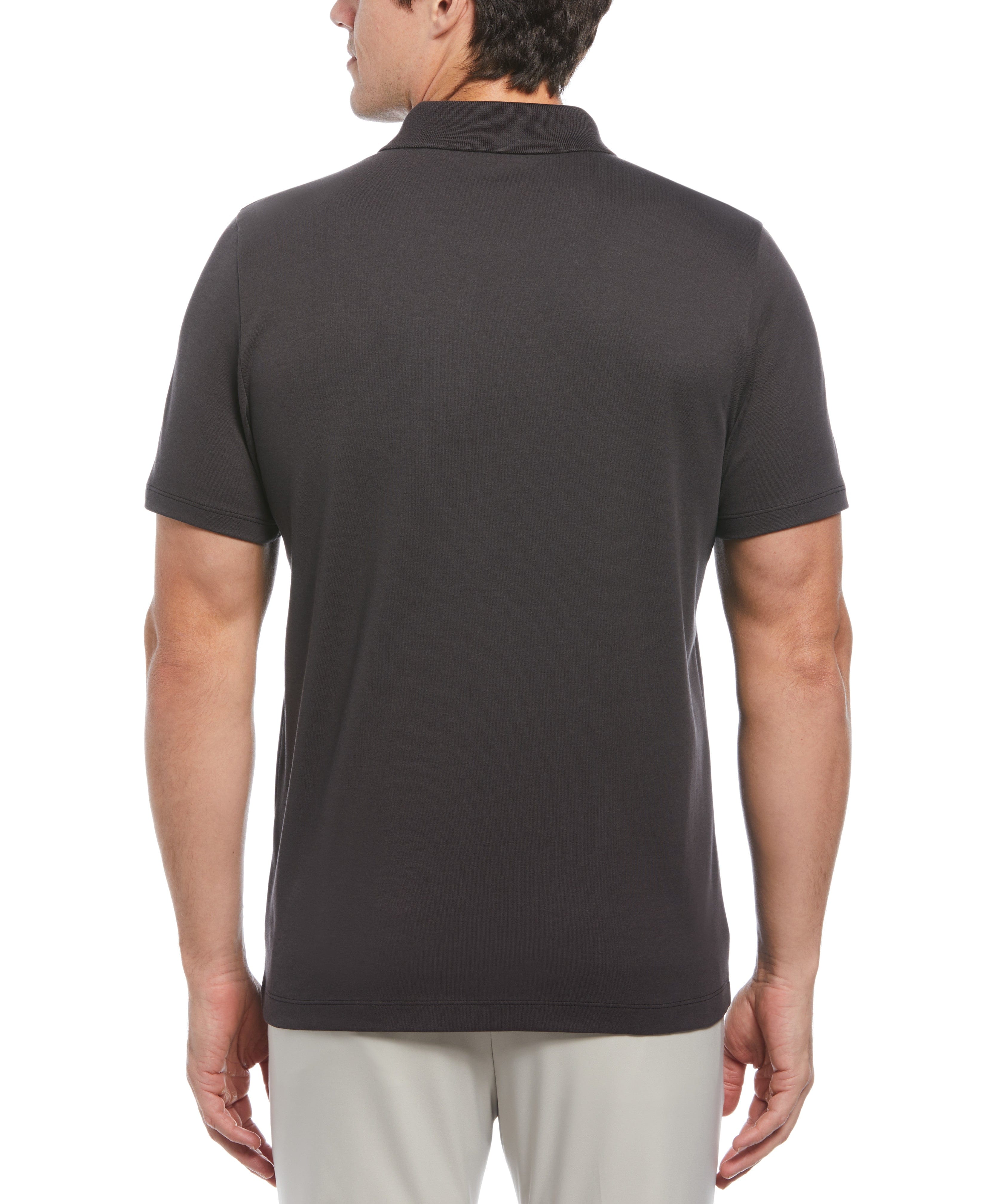 Split Black Zip Polo