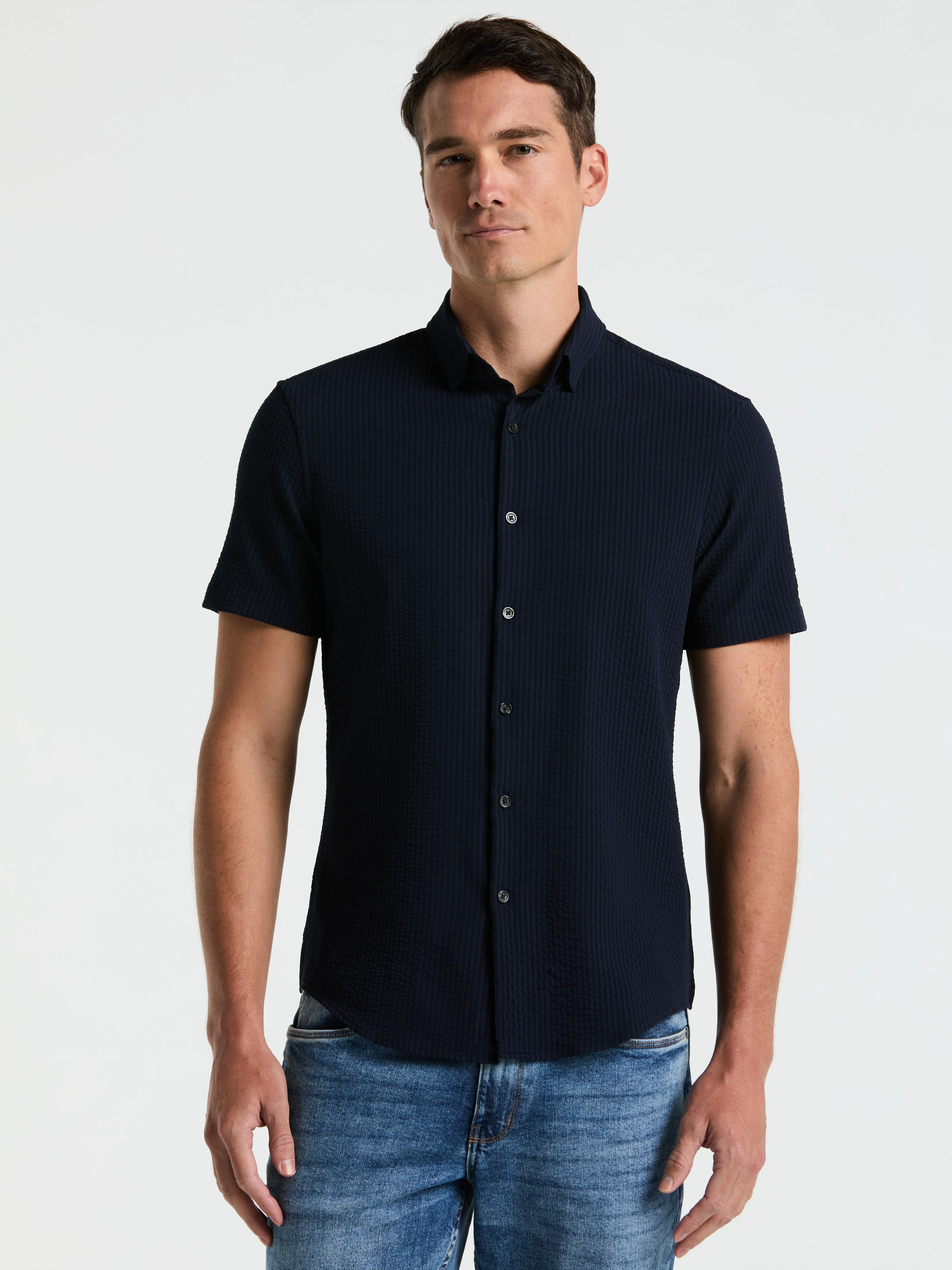 Stretch Seersucker Slim Fit Shirt