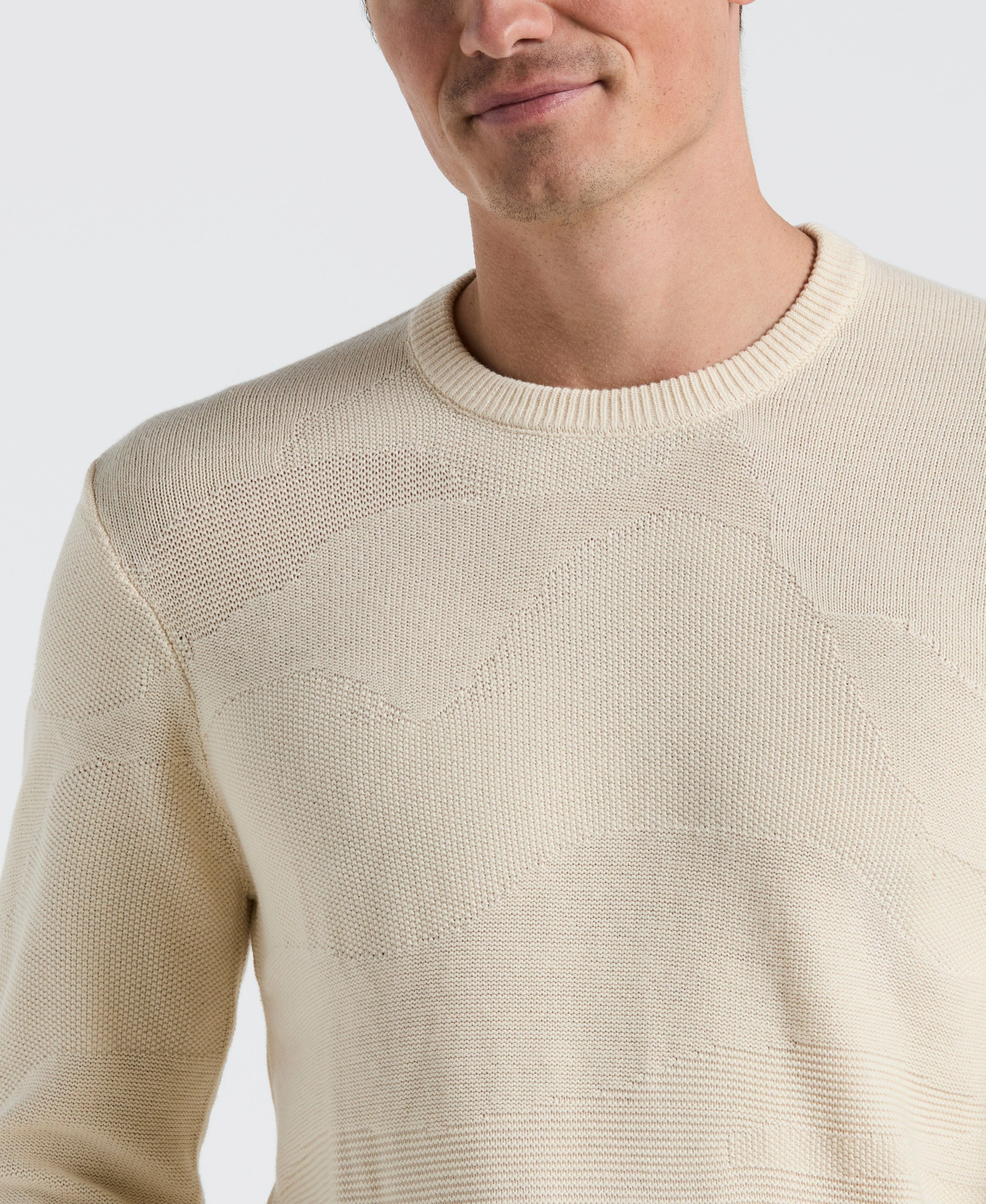 Tua X Perry Ellis Collaboration Scenic Jacquard Print Crew Sweater