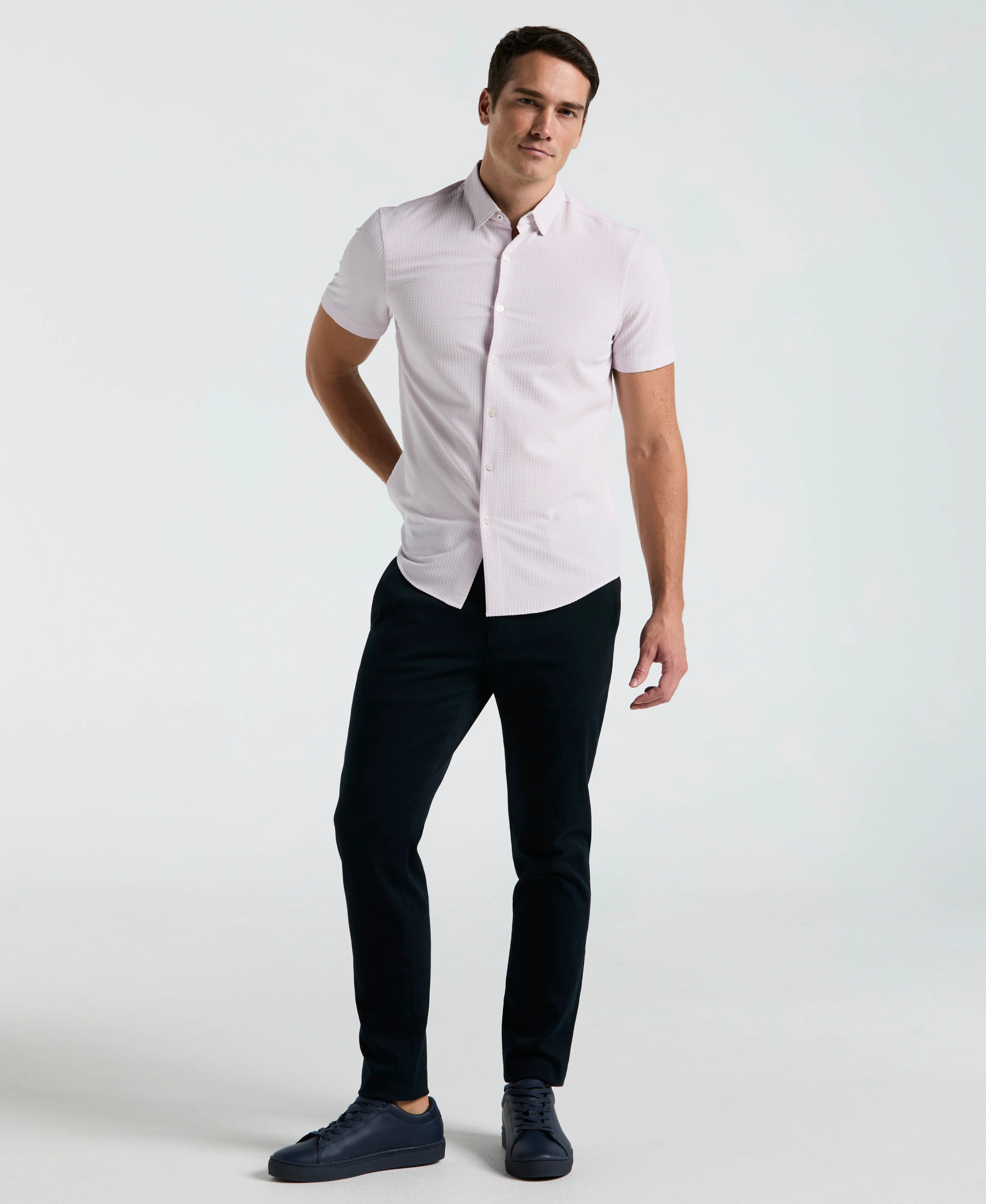 Stretch Seersucker Slim Fit Shirt