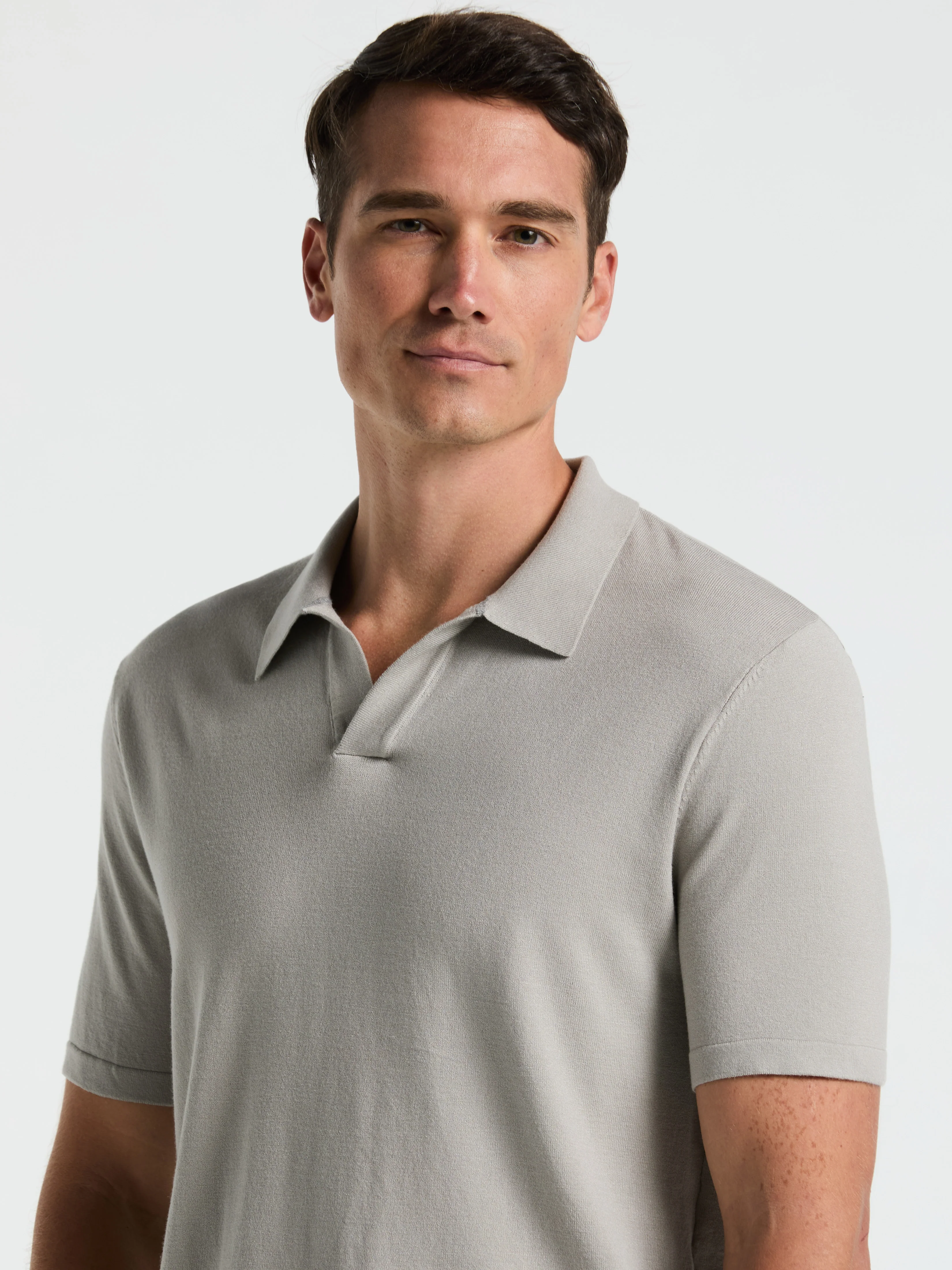 Tech Knit Open Polo Sweater