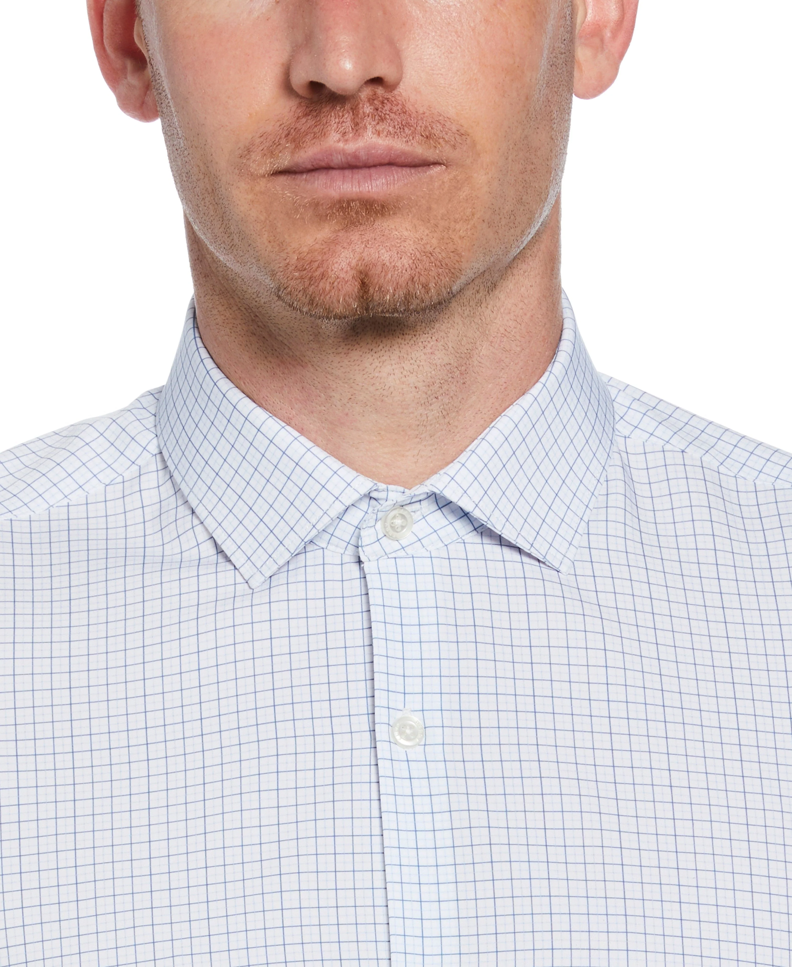Slim Fit Button-Down Check Dress Shirt