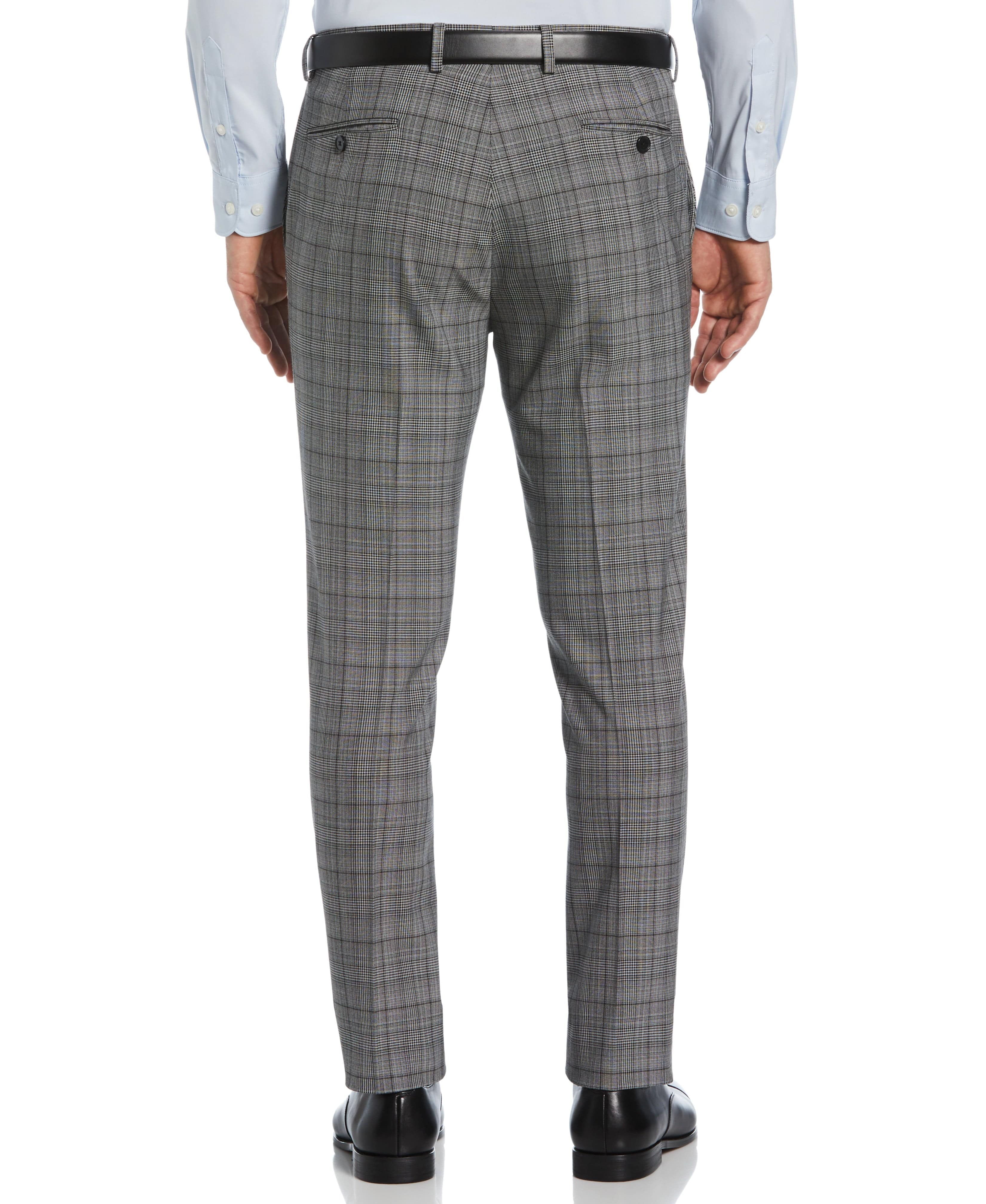 Skinny Fit Plaid Suit Pant