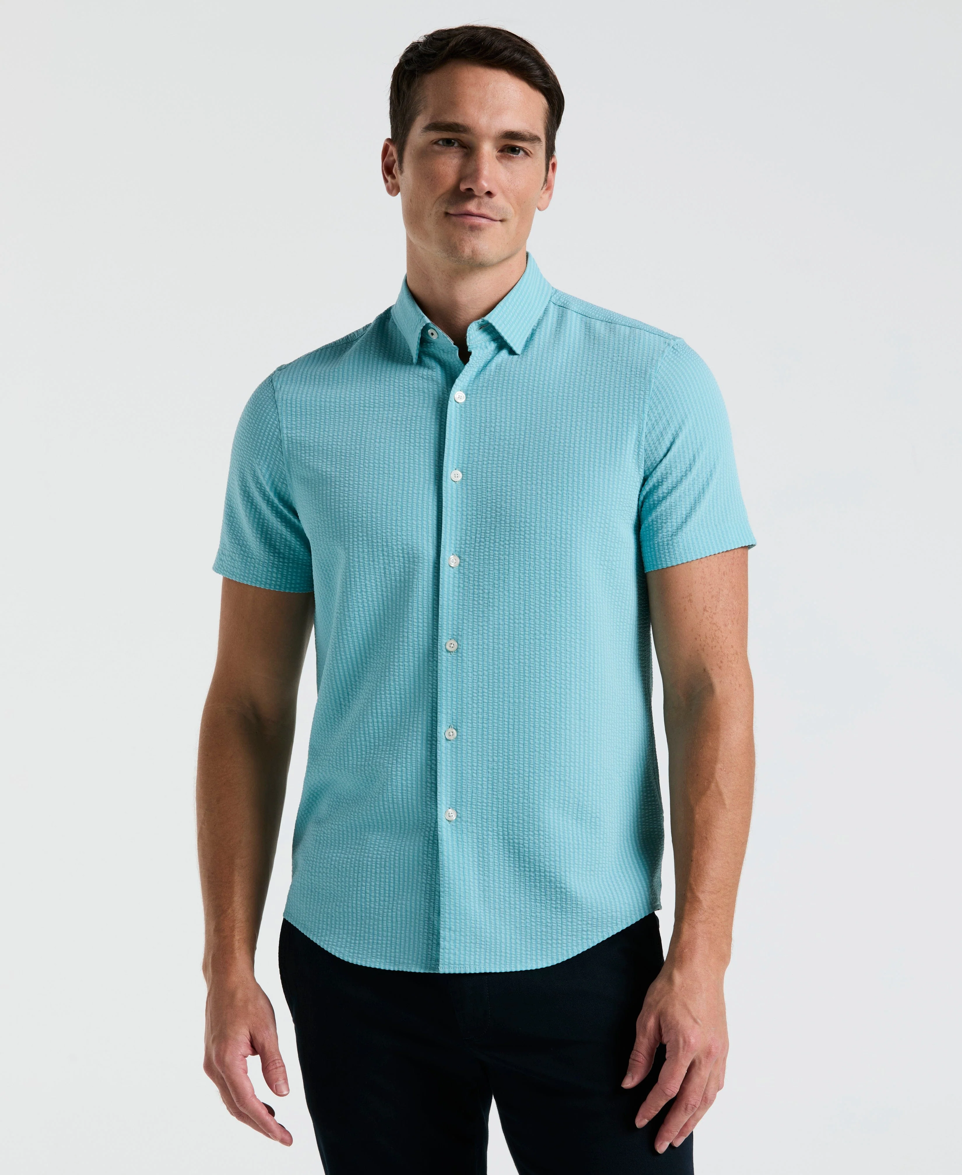 Stretch Seersucker Slim Fit Shirt
