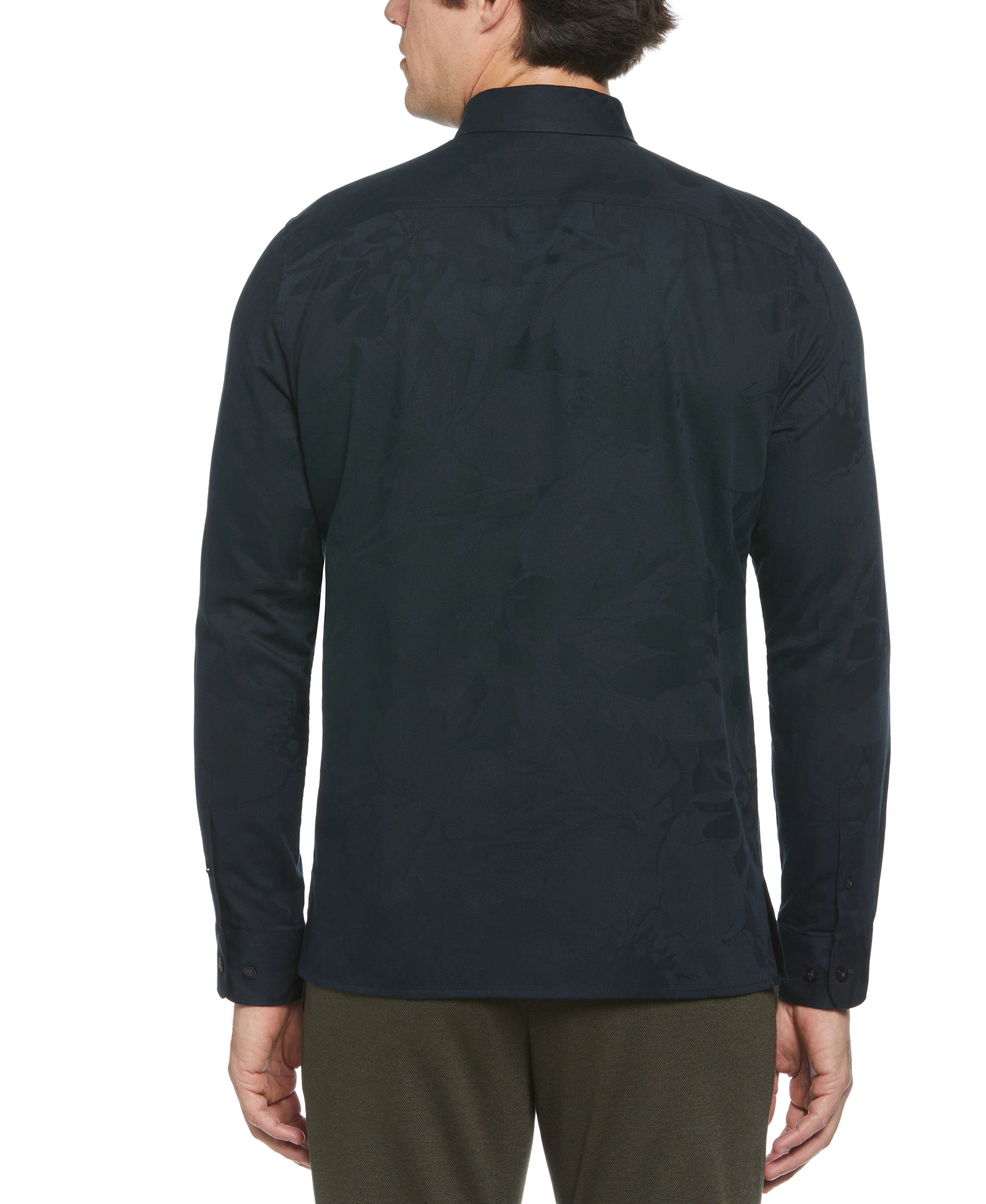 Tonal Floral Print Jacquard Shirt