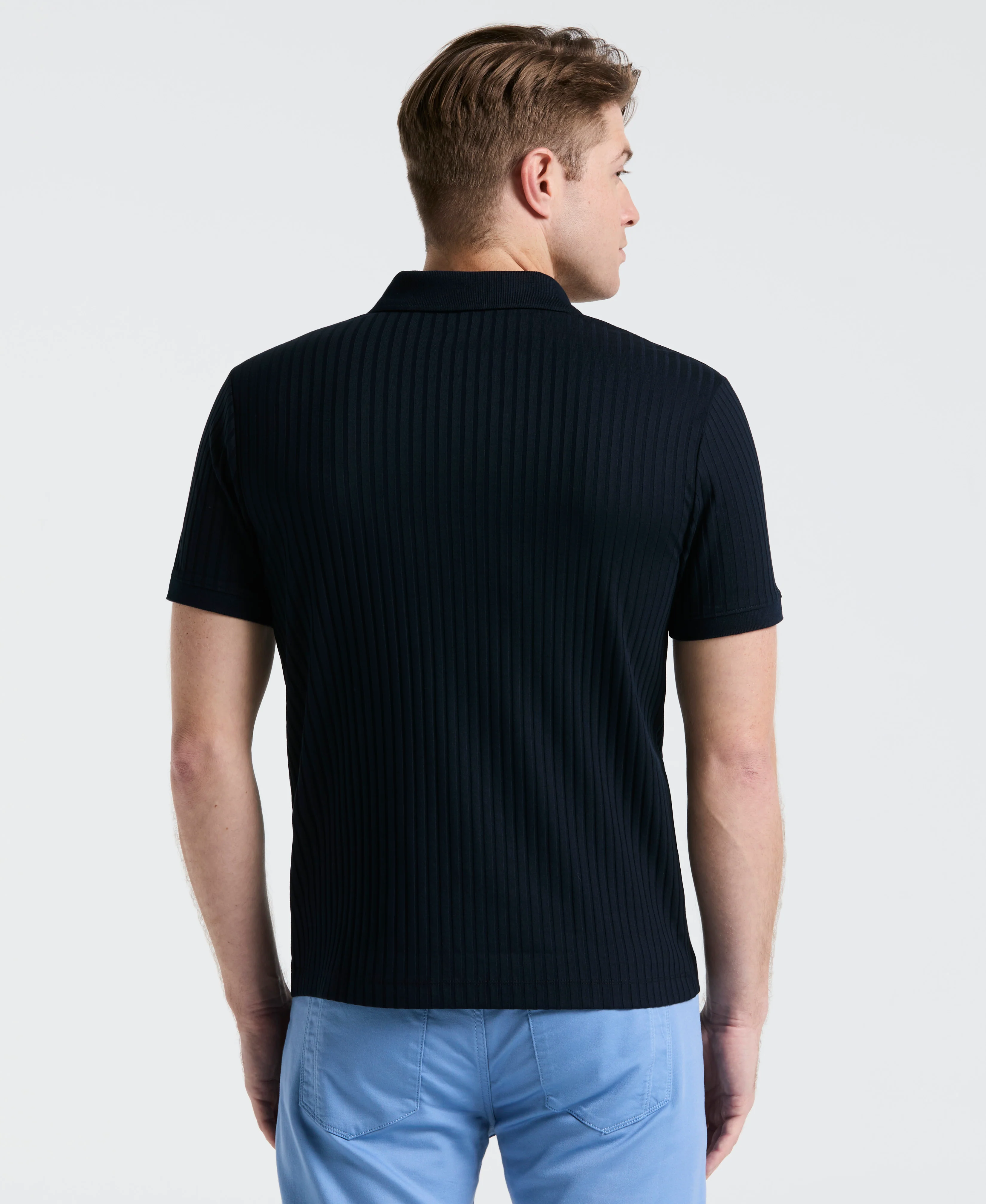 Ribbed Quarter Zip Polo
