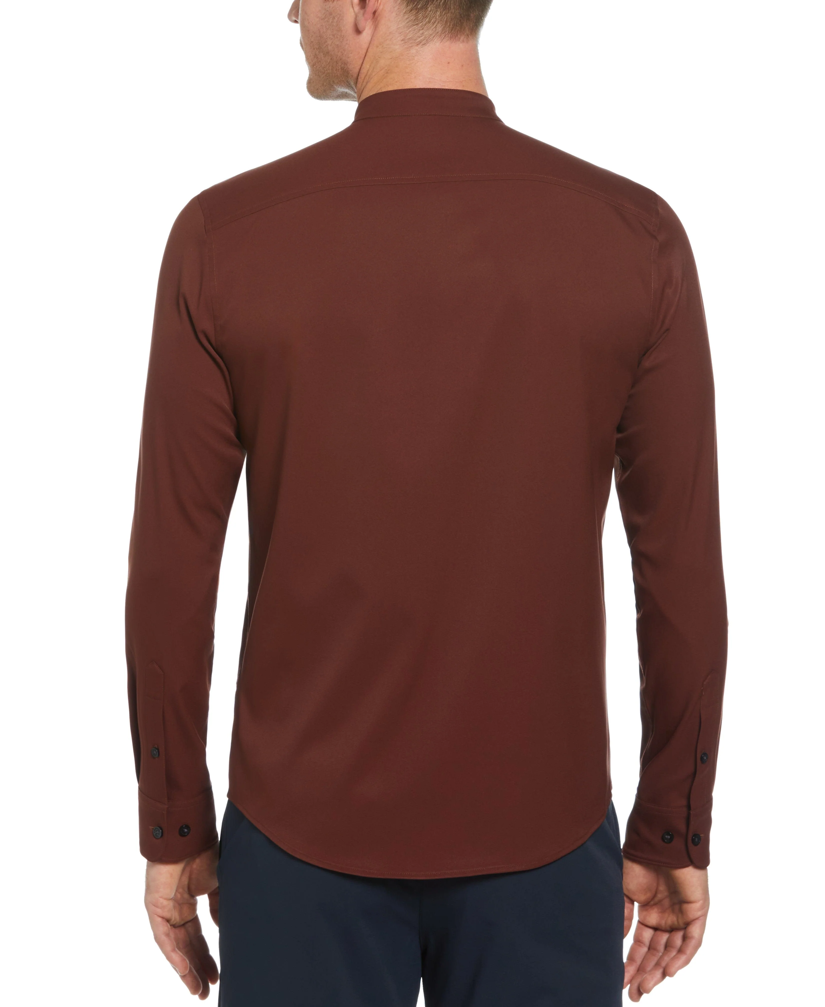 Untucked Total Stretch Slim Fit Banded Collar Shirt