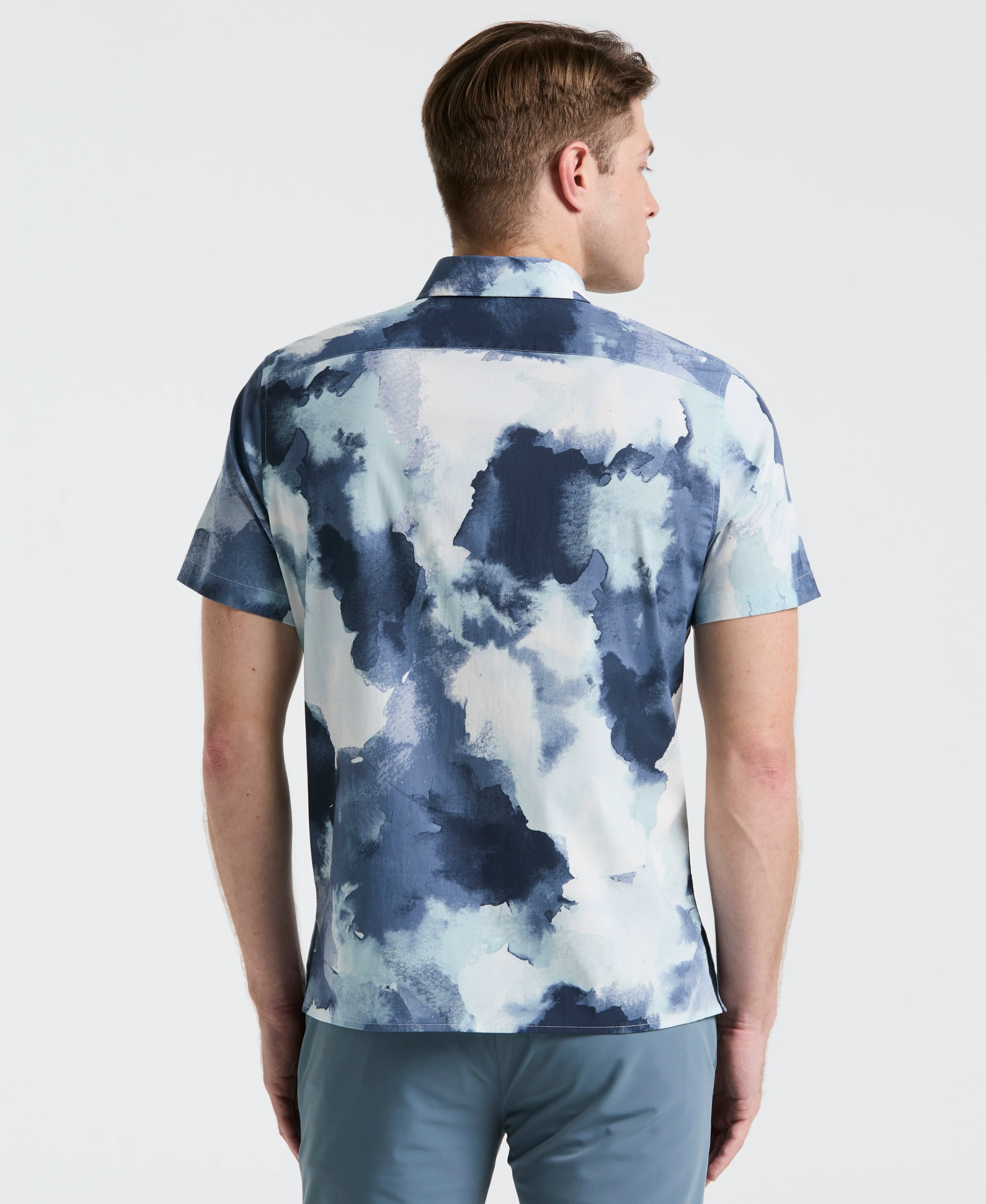 Poplin Watercolor Print Shirt
