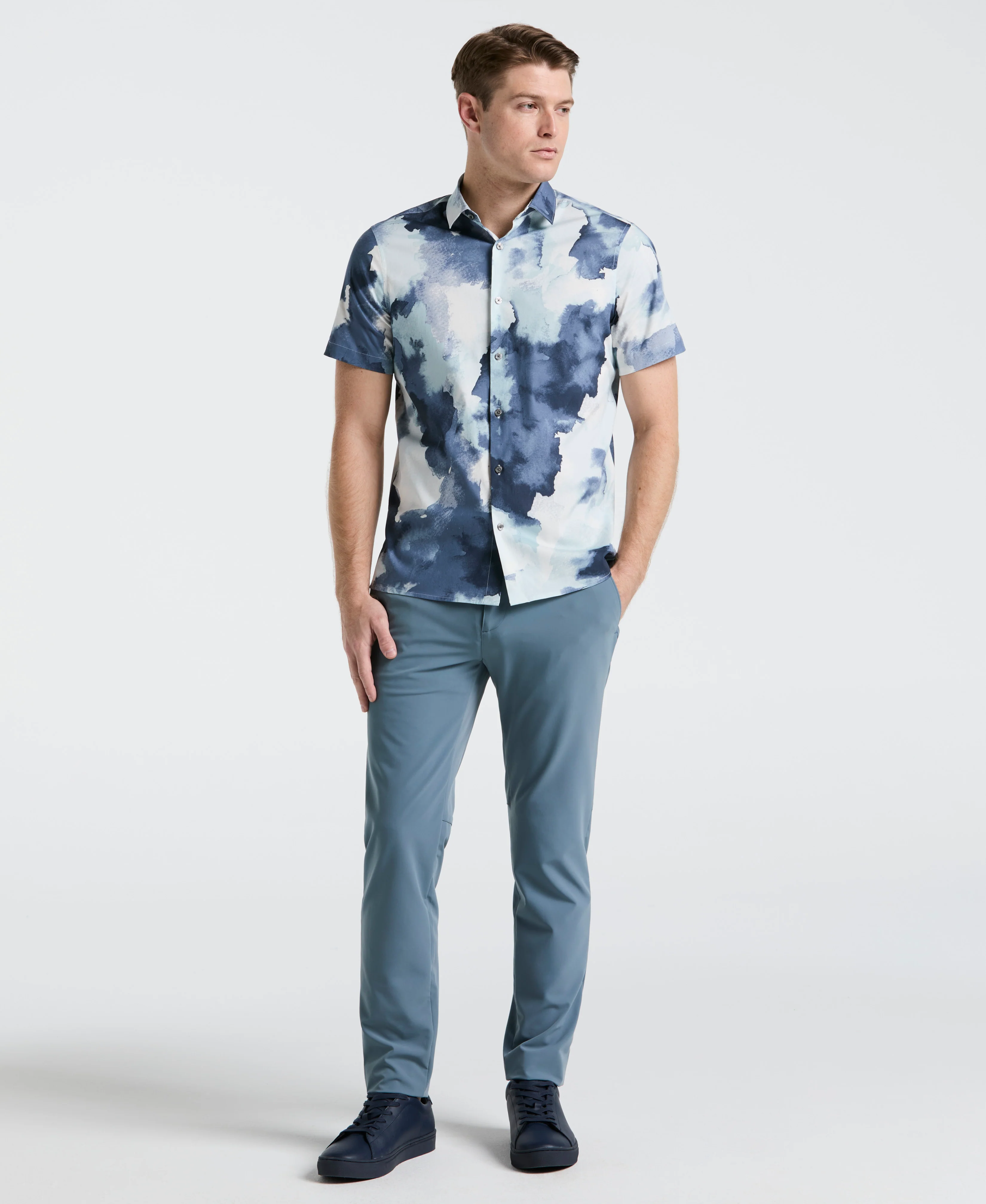 Poplin Watercolor Print Shirt