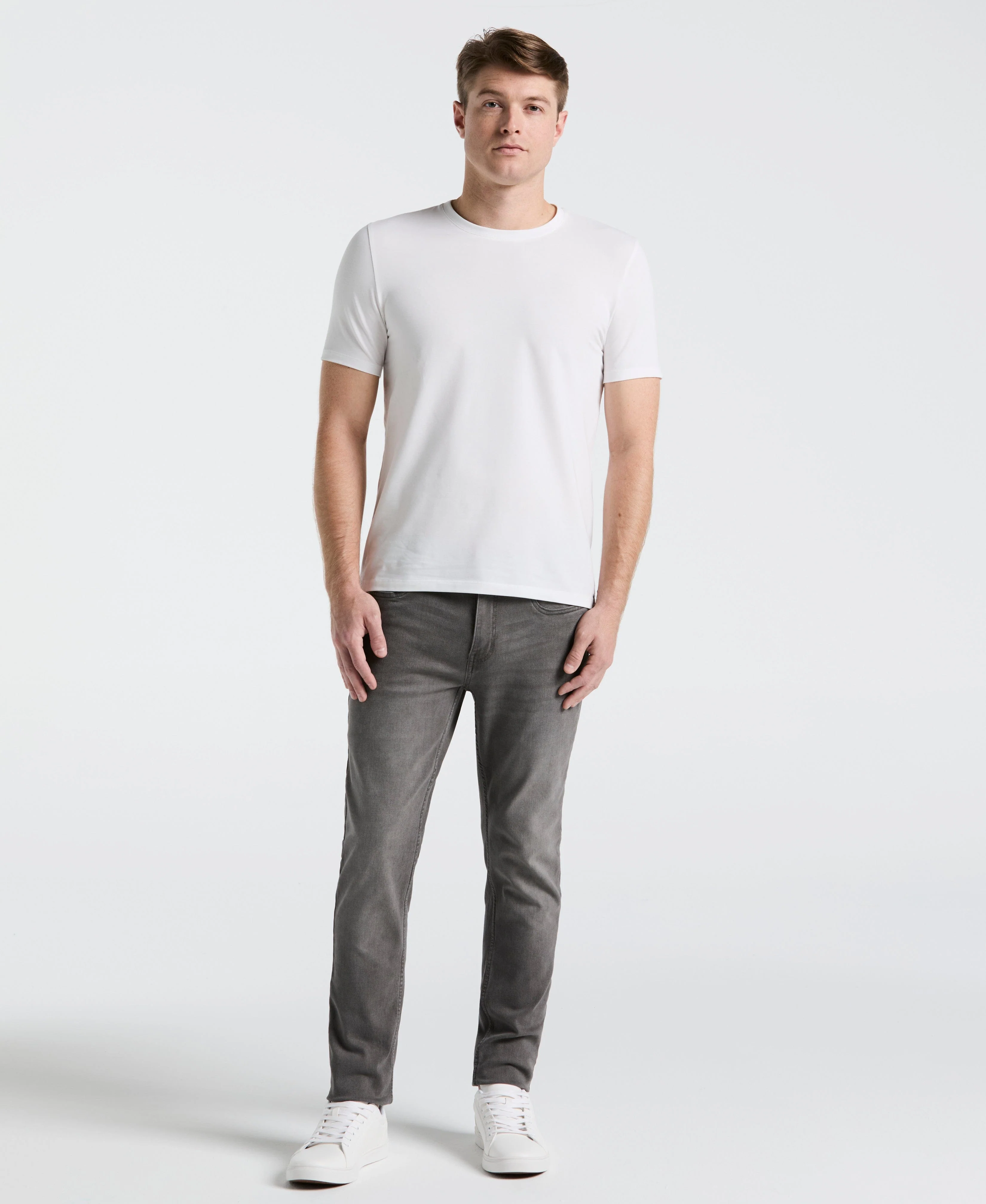 Slim Fit Light Wash Grey 5-Pocket Denim Pant