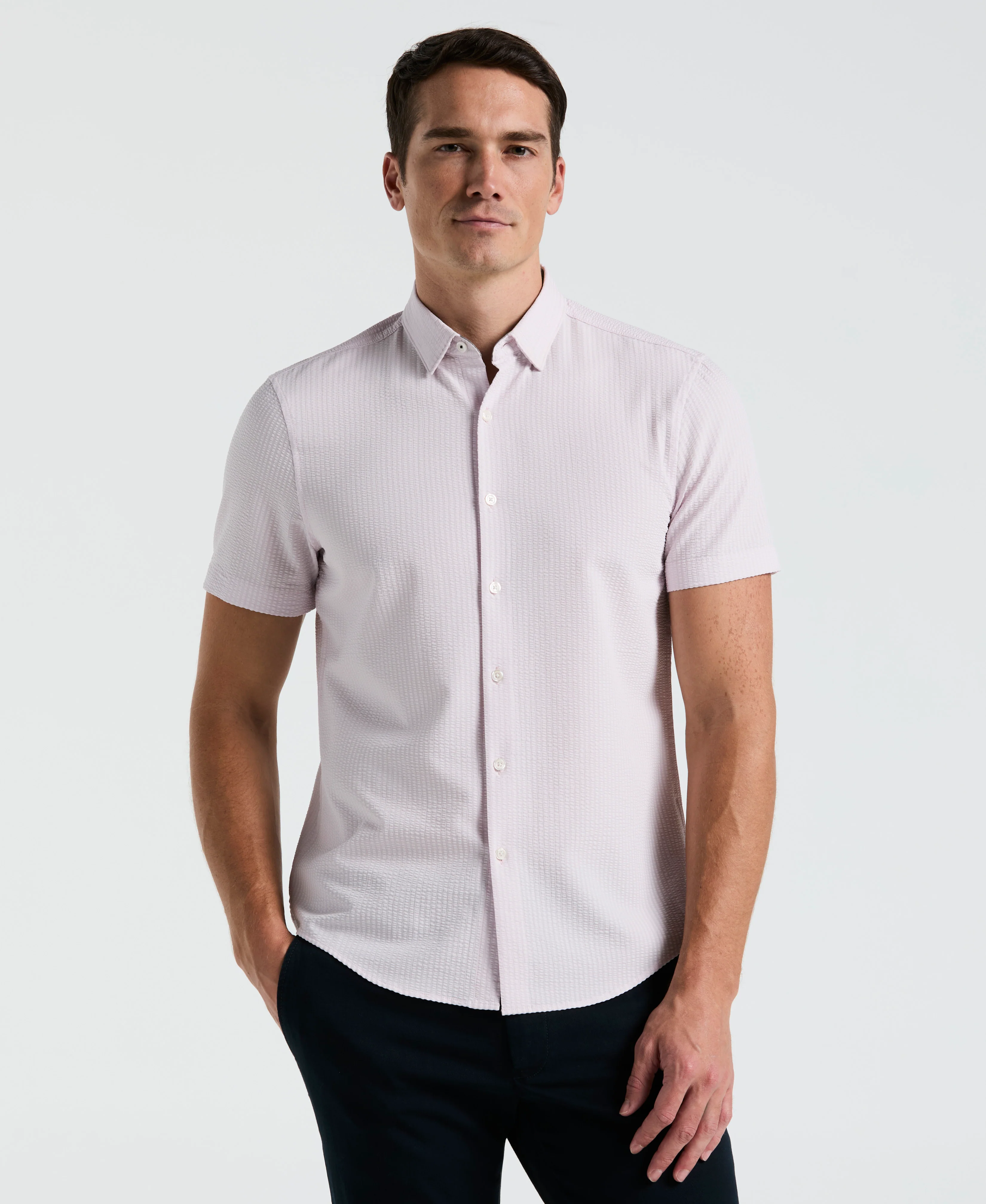 Stretch Seersucker Slim Fit Shirt