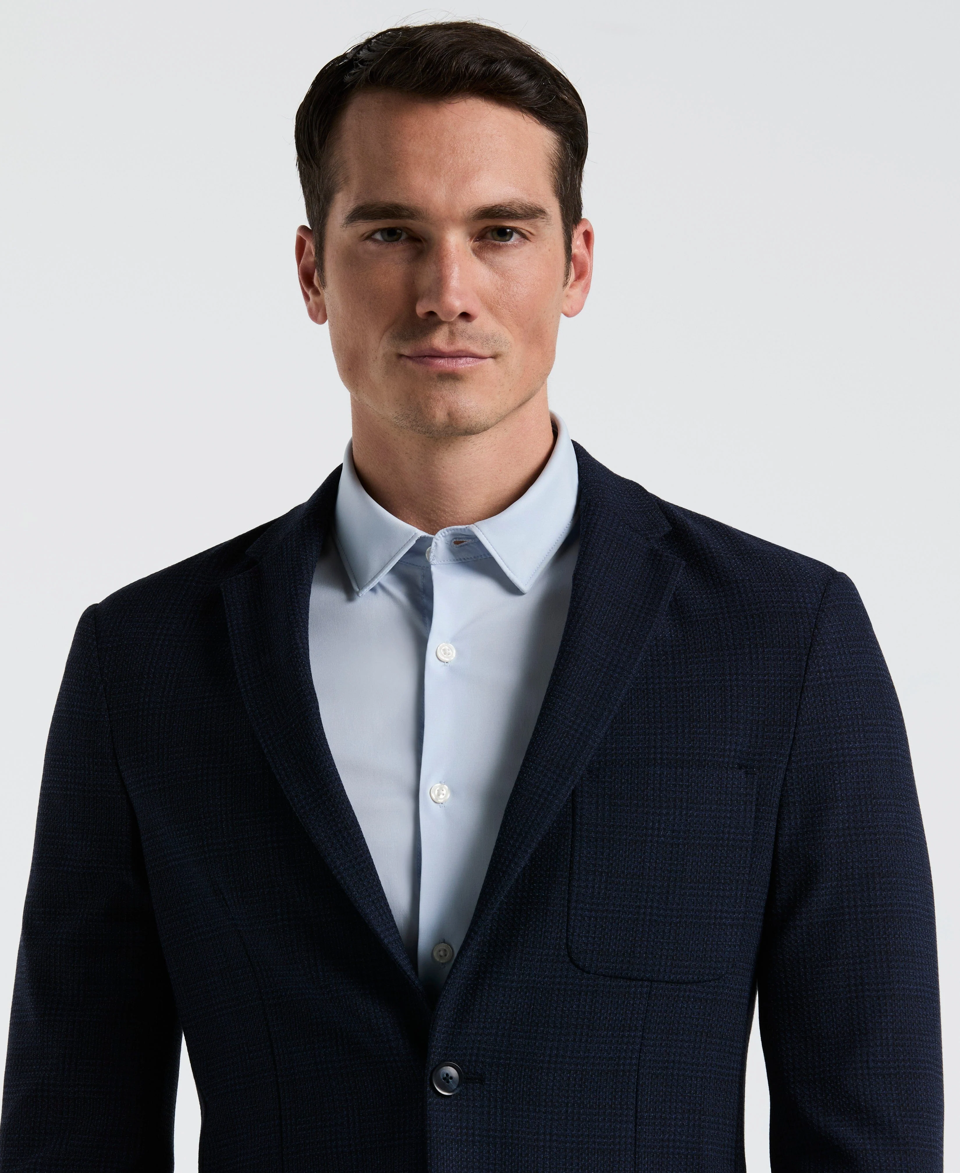Slim Fit Textured Plaid Sport Jacket