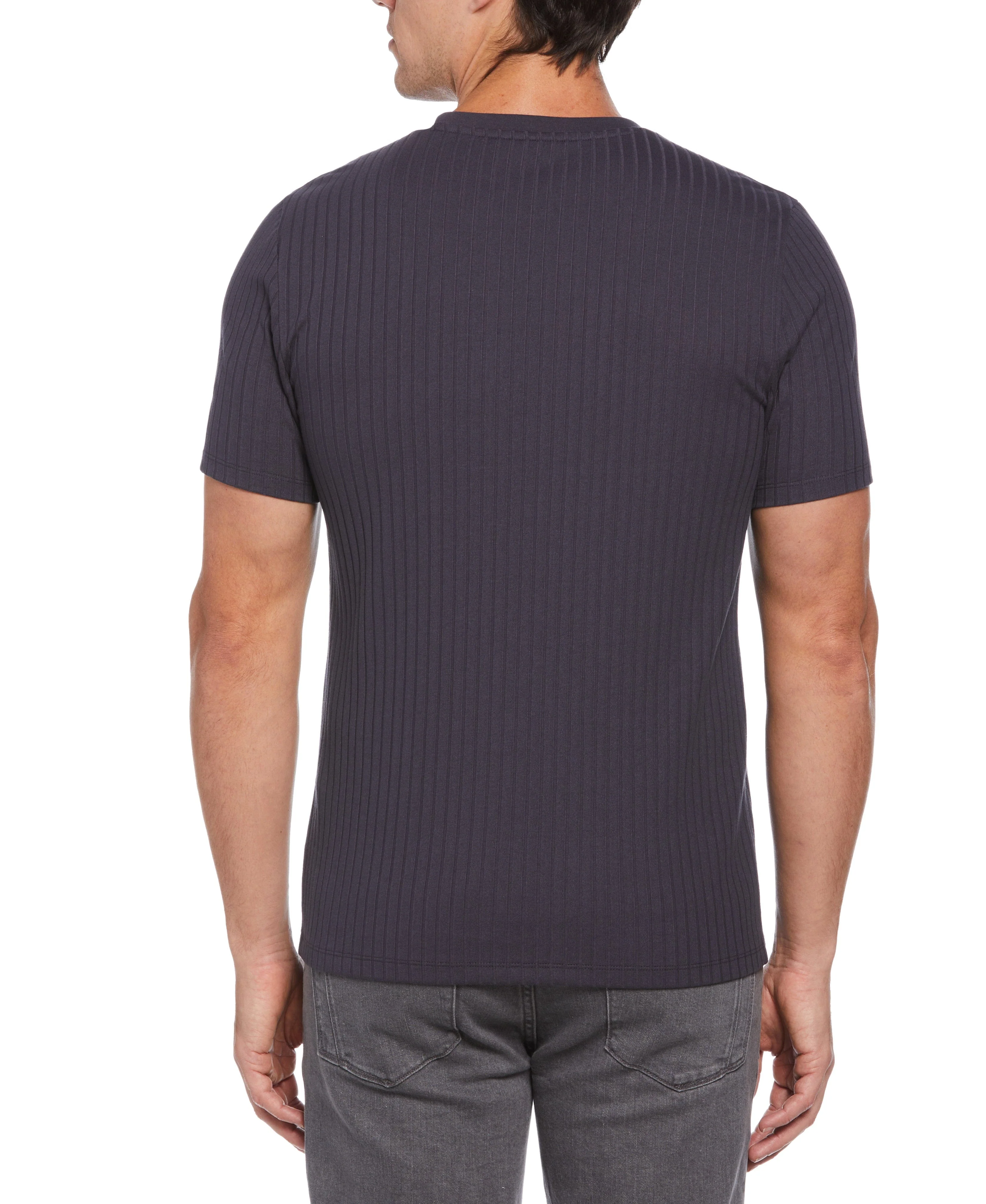 Rib Knit Crew Neck Tee