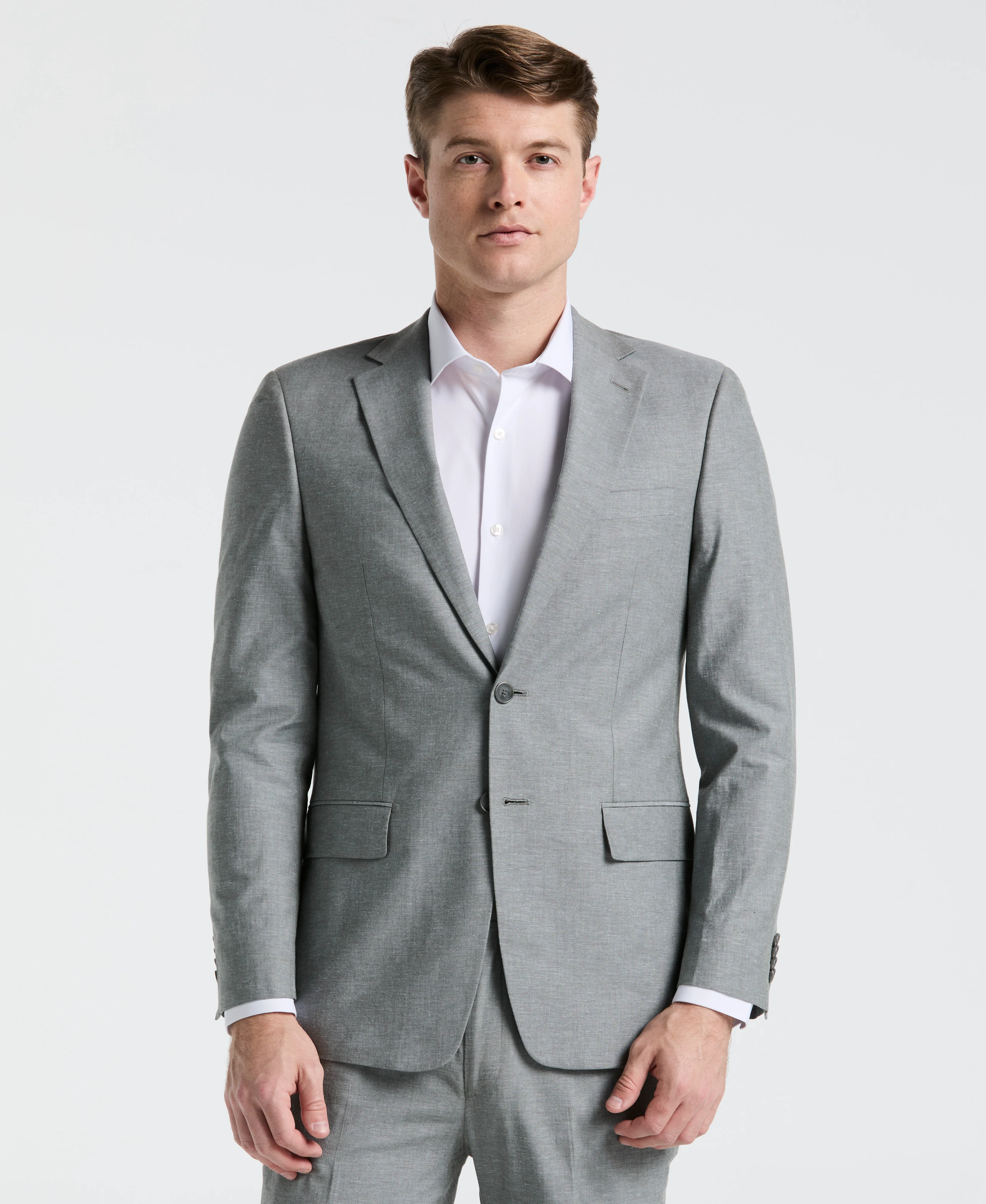 Slim Fit Solid Linen Blend Suit Jacket