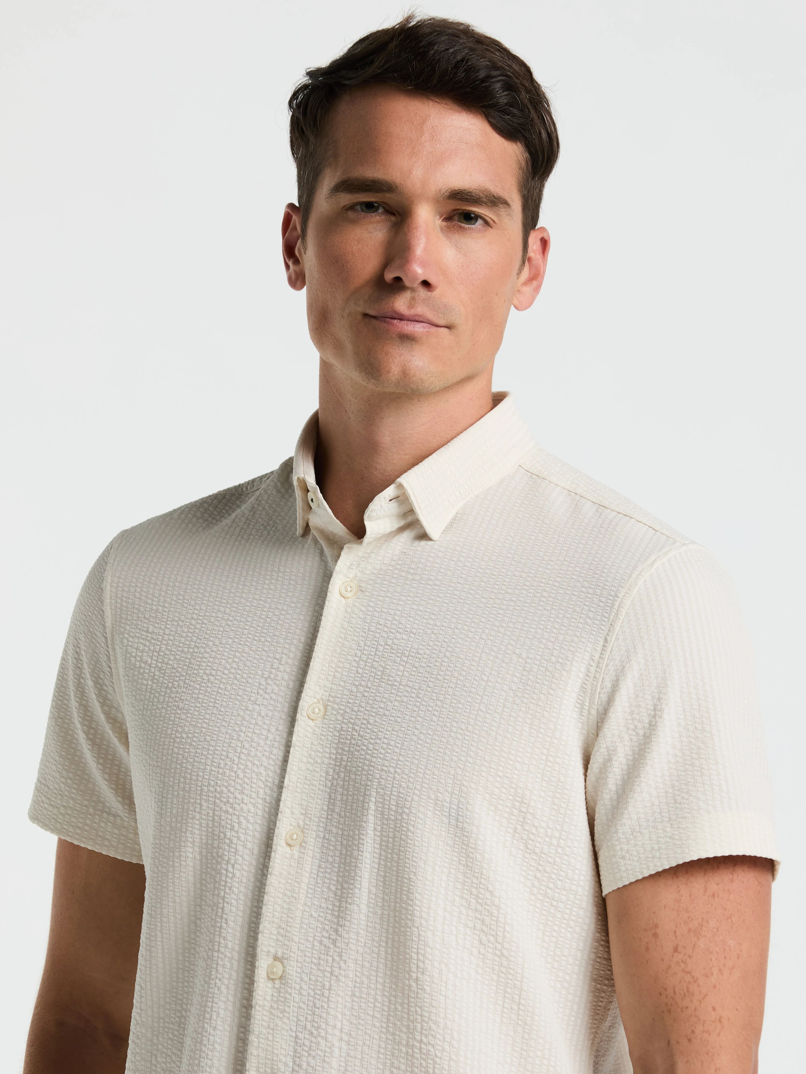 Stretch Seersucker Slim Fit Shirt