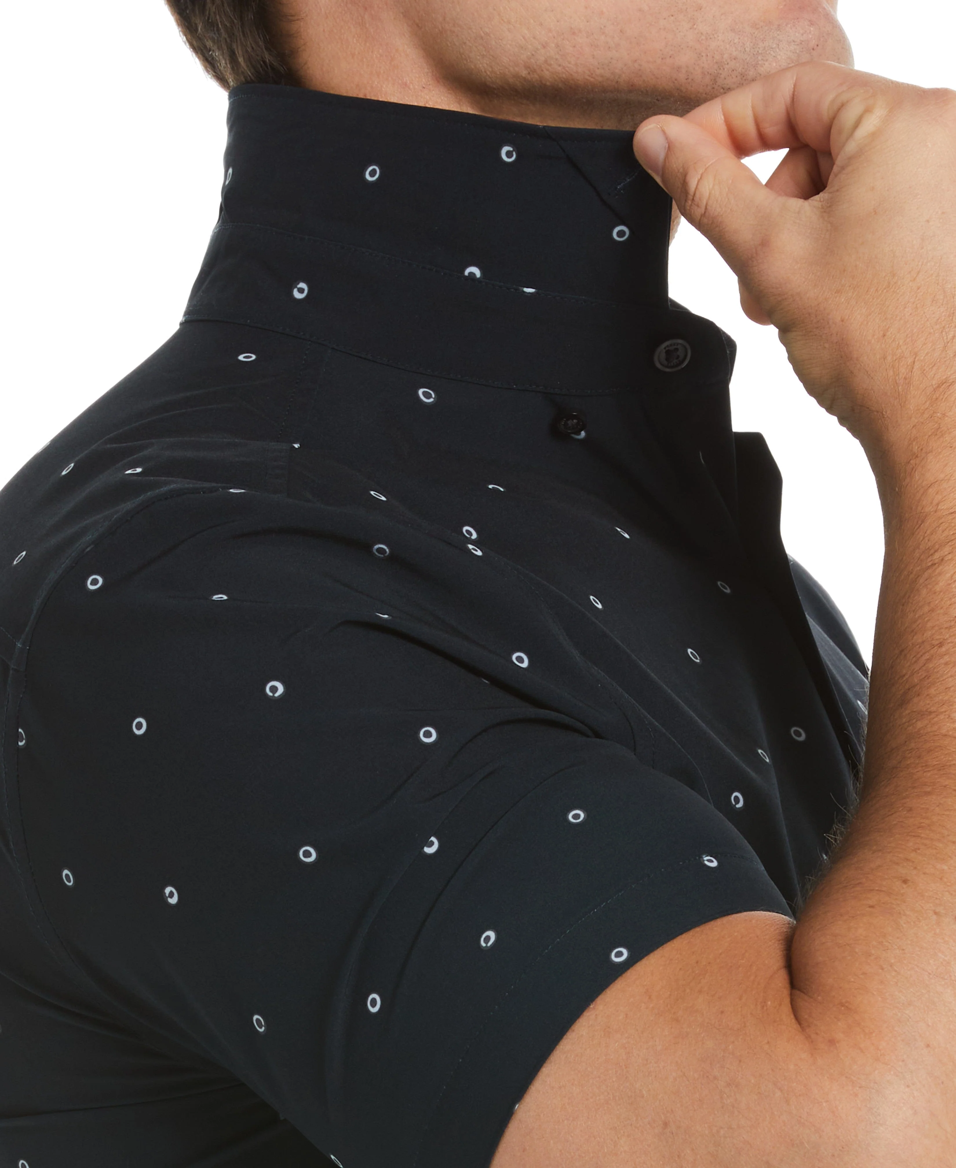 Total Stretch Slim Fit Polka Dot Print Shirt