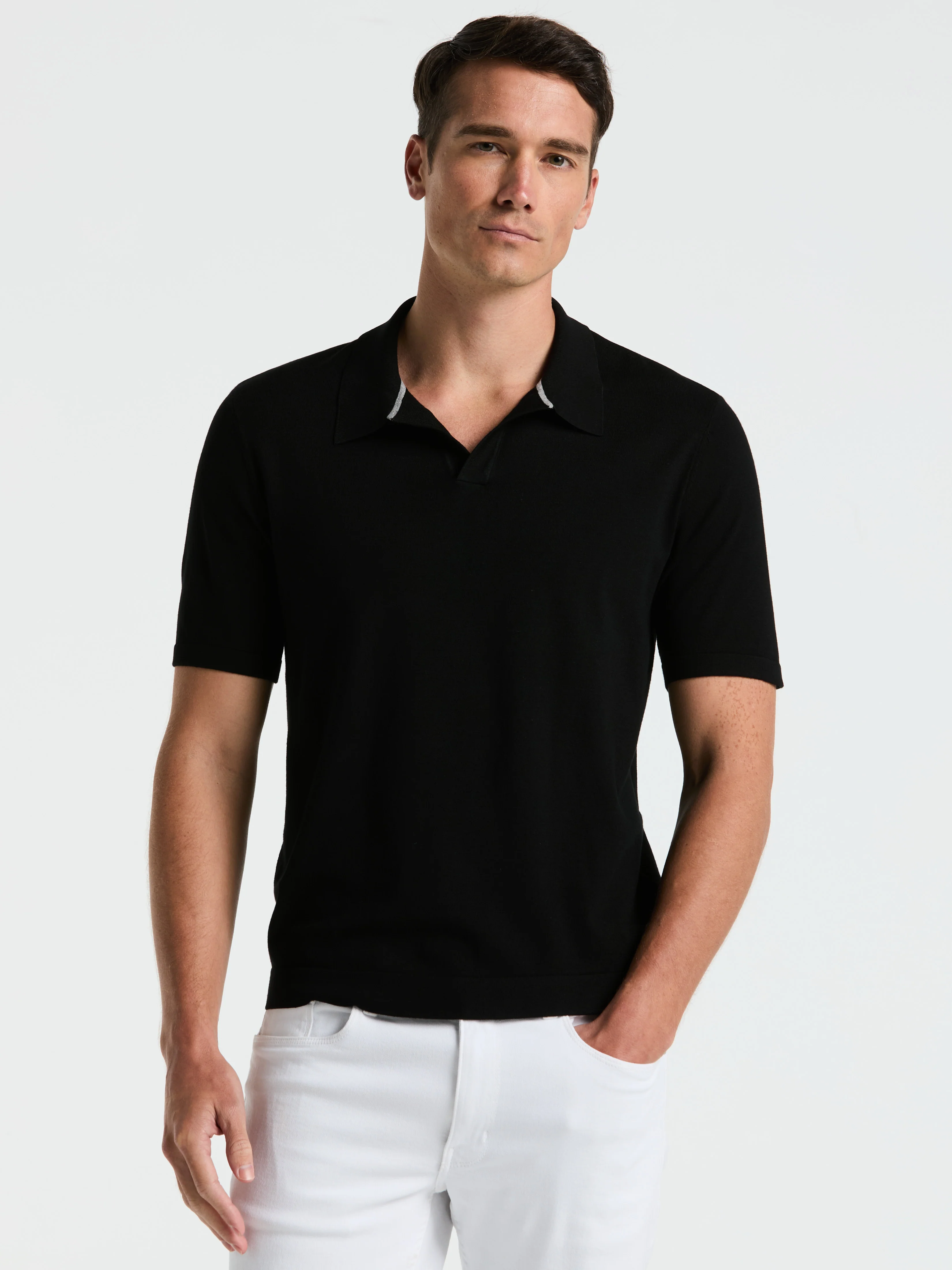 Tech Knit Open Polo Sweater