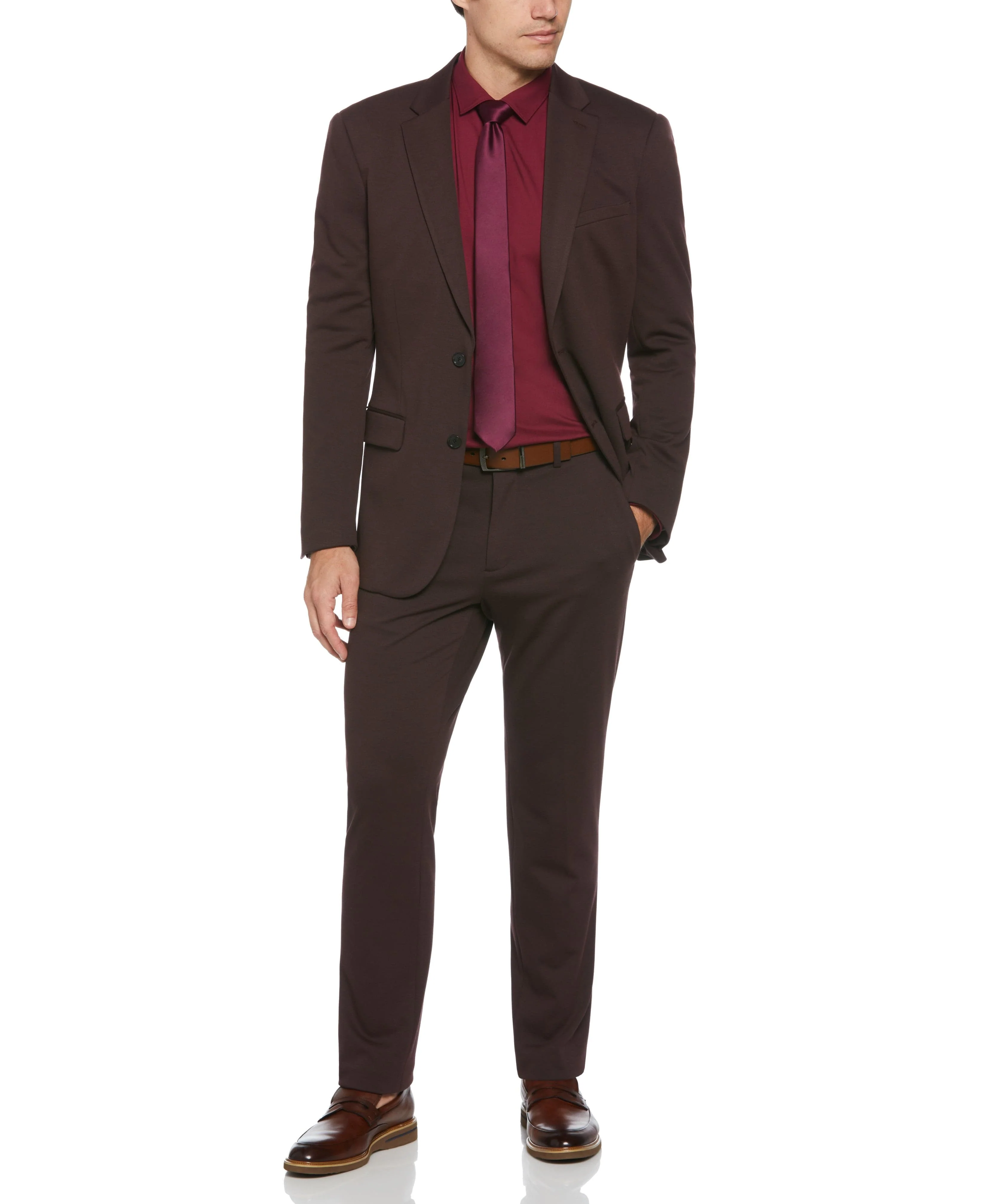 Slim Fit Solid Knit Suit Jacket