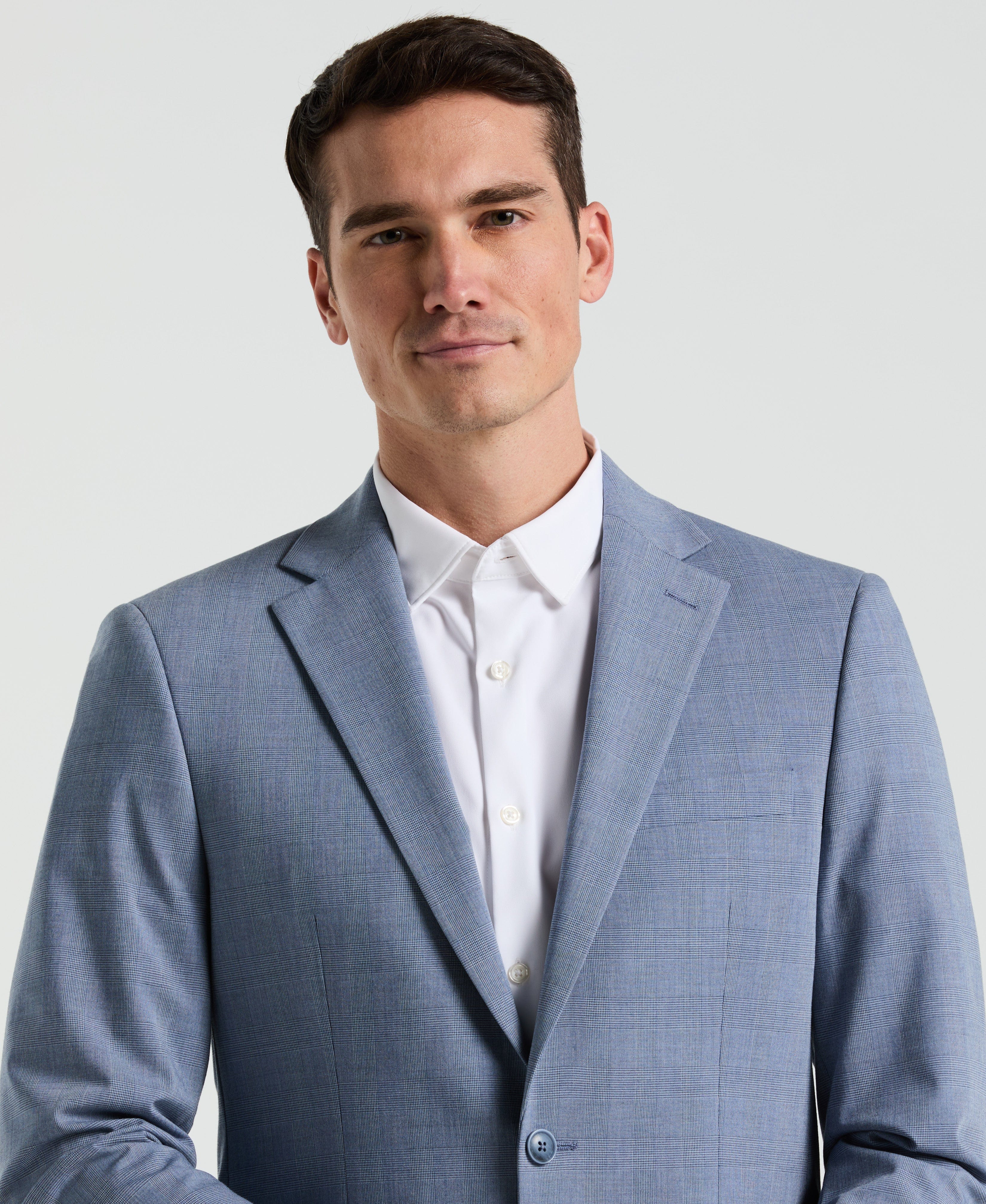 Slim Fit Plaid Print Suit Jacket