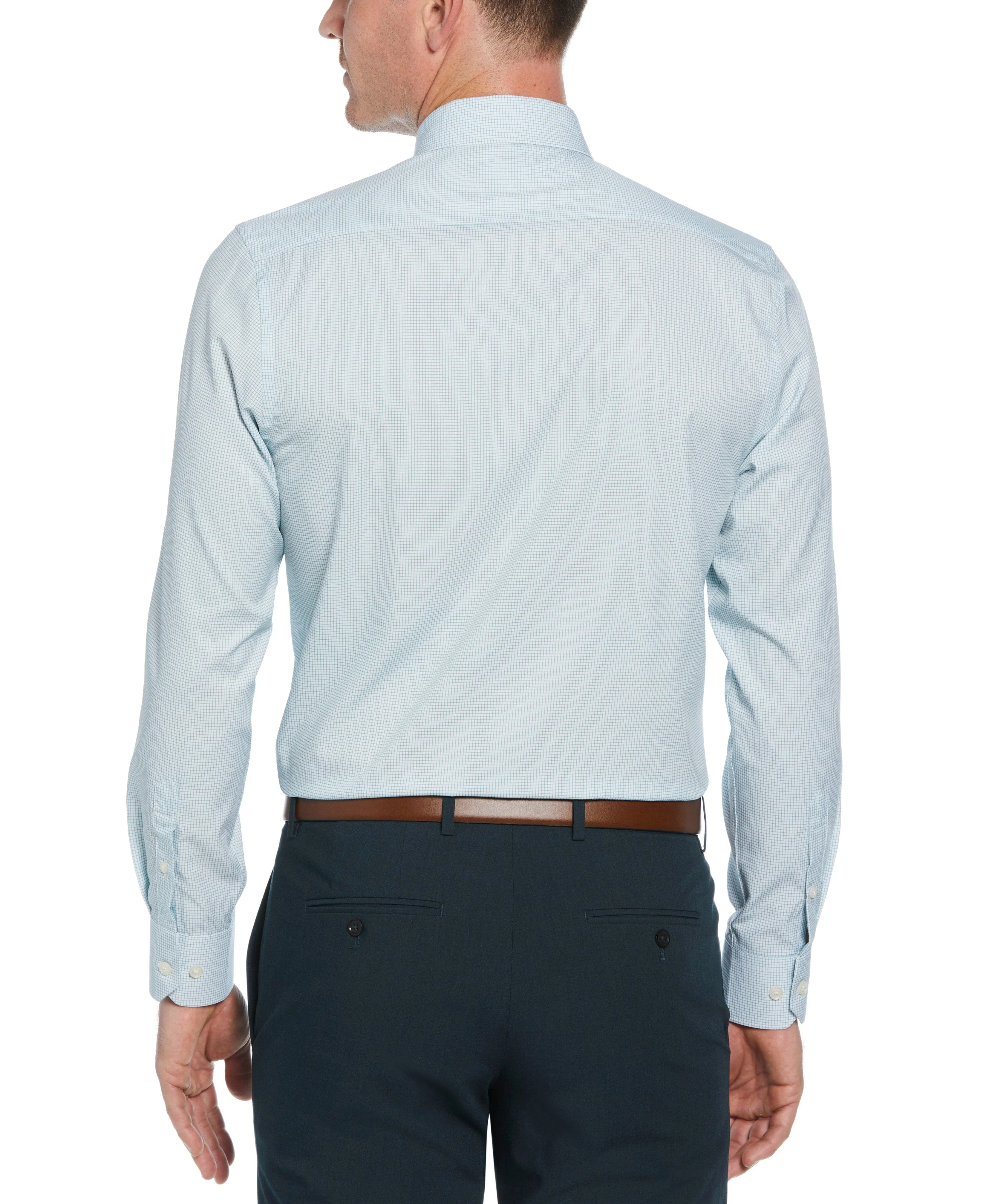 Slim Fit Stretch Small Check Dress Shirt