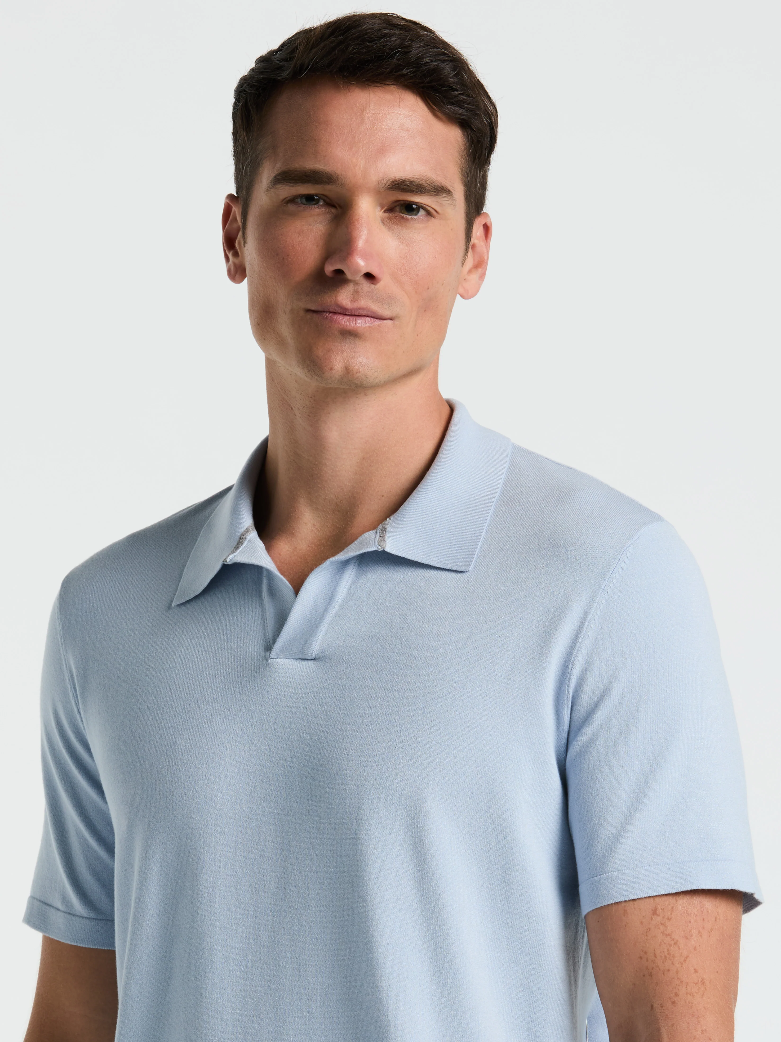 Tech Knit Open Polo Sweater