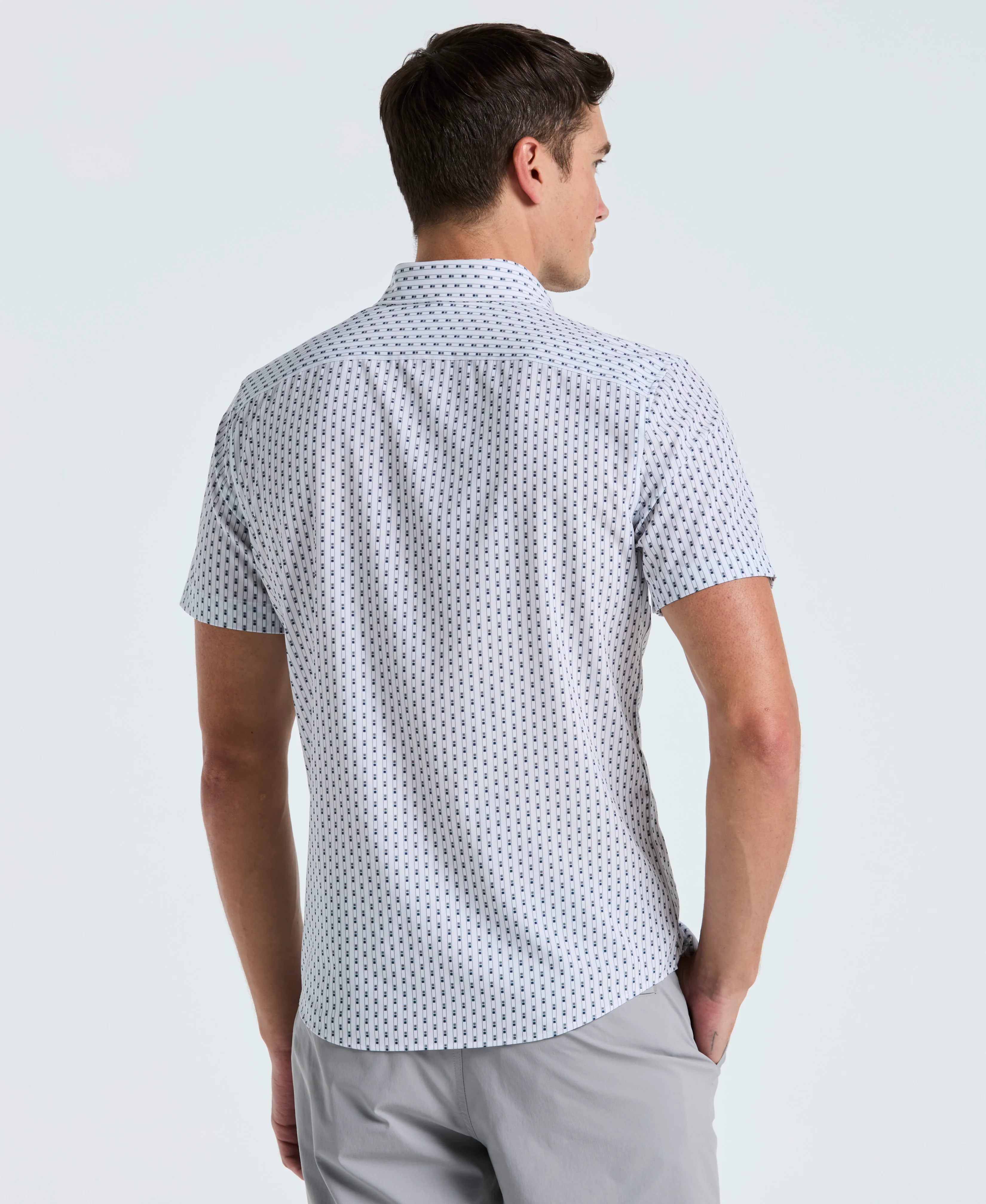 Slim Fit Geometric Stripe Shirt