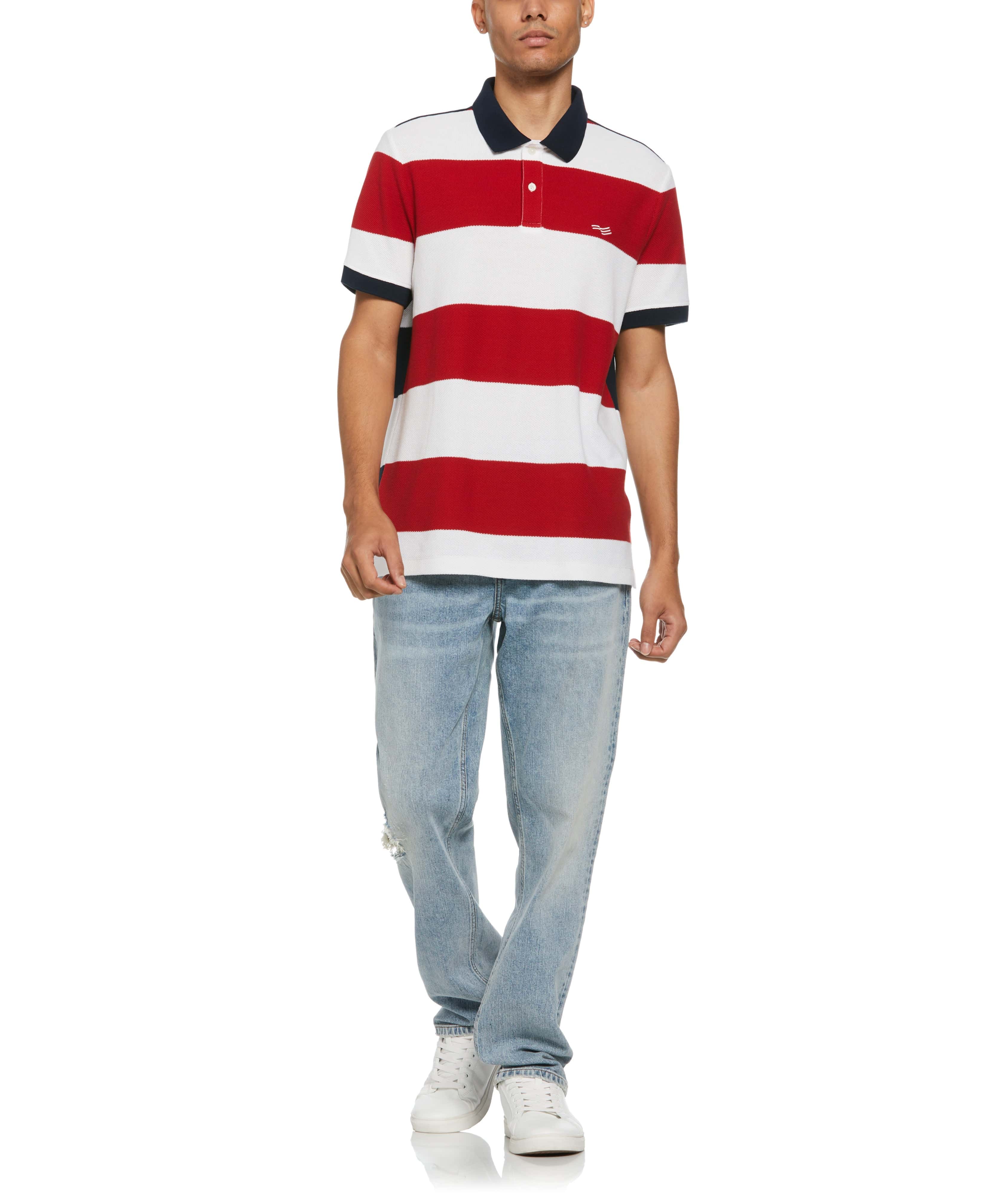 Pique Stripe Heritage Polo