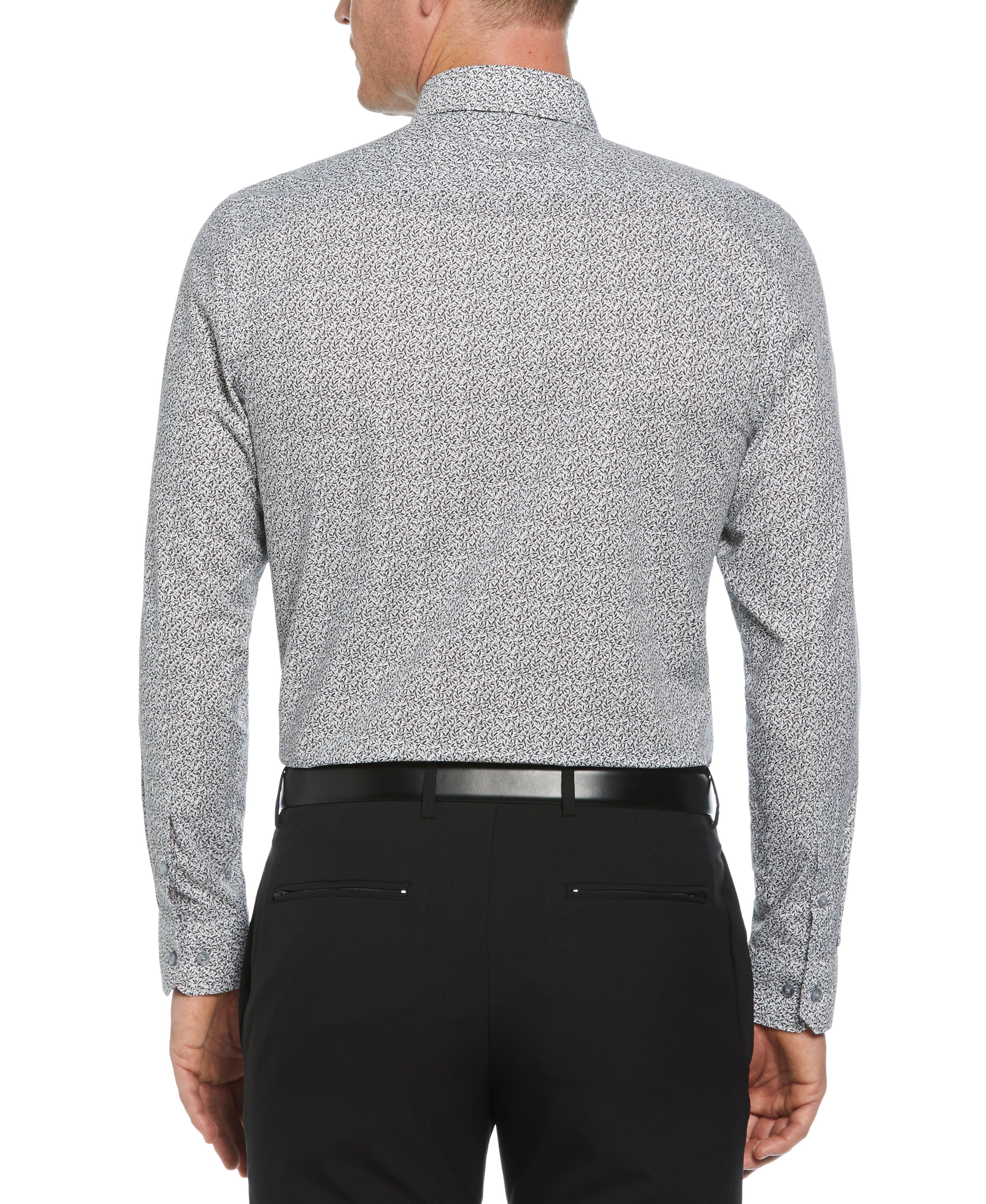 Slim Fit Button-Down Camo Floral Pattern Dress Shirt