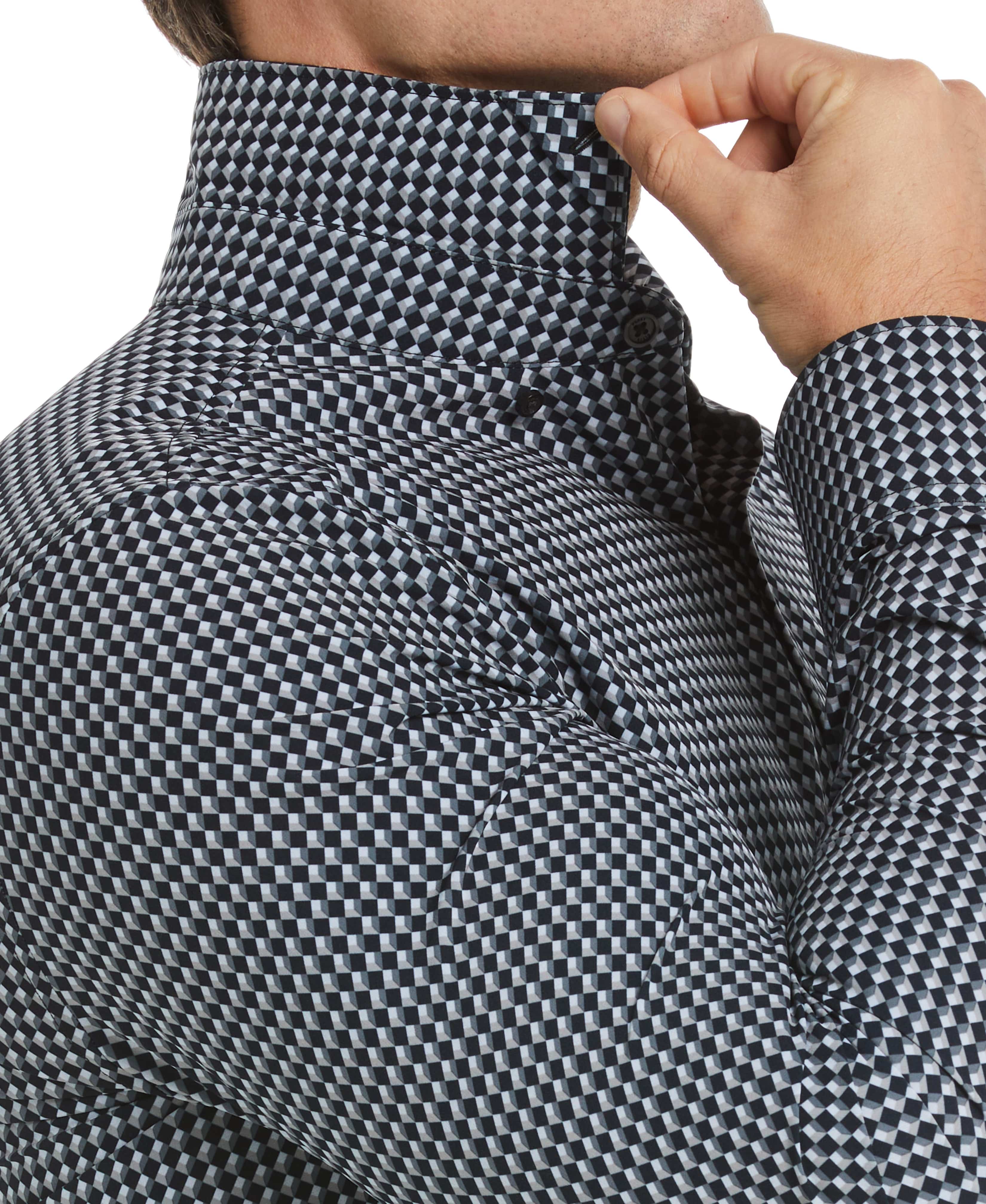 Slim Fit Total Stretch Geometric Pattern Shirt