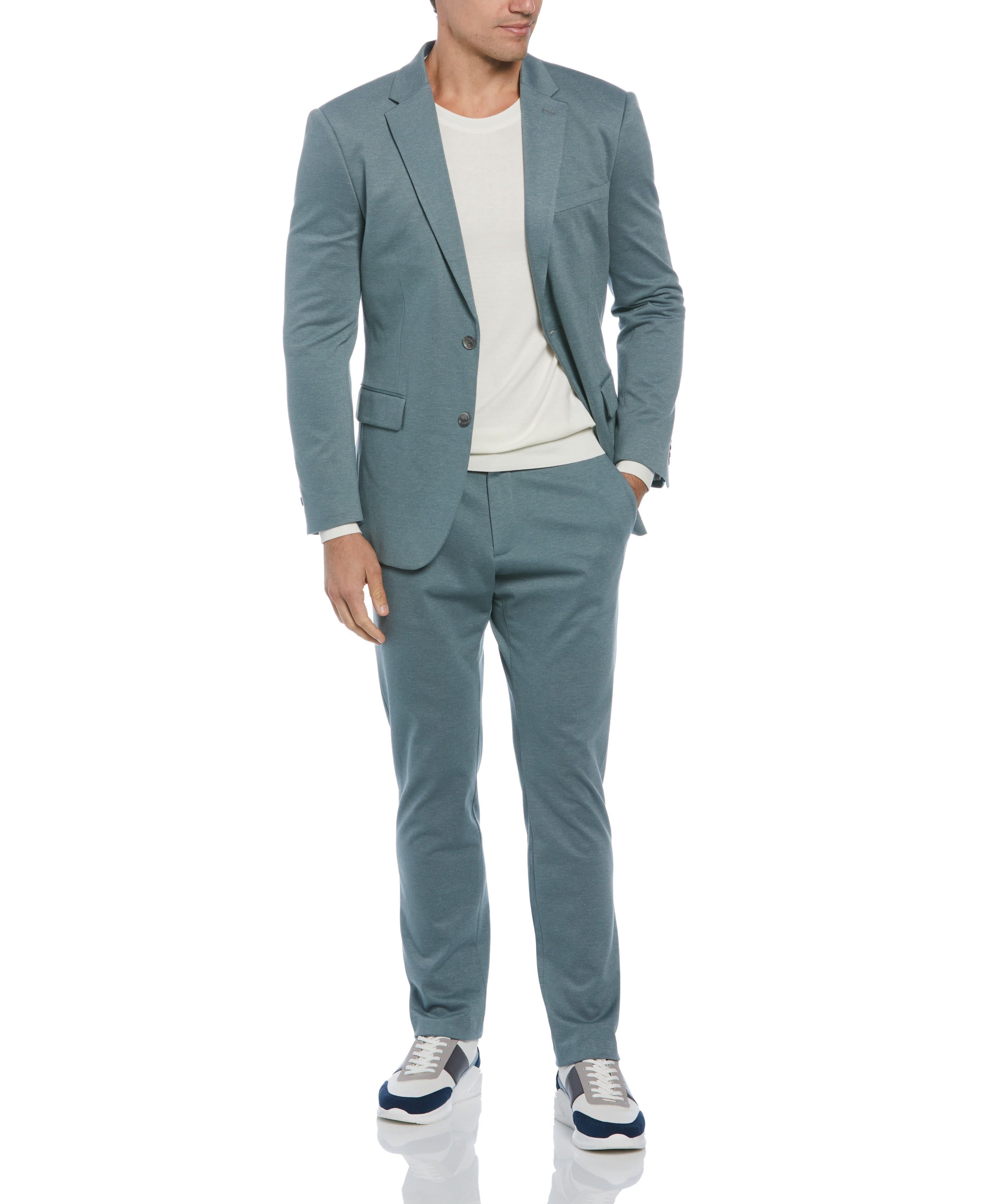 Slim Fit Two Tone Smart Knit Suit Jacket