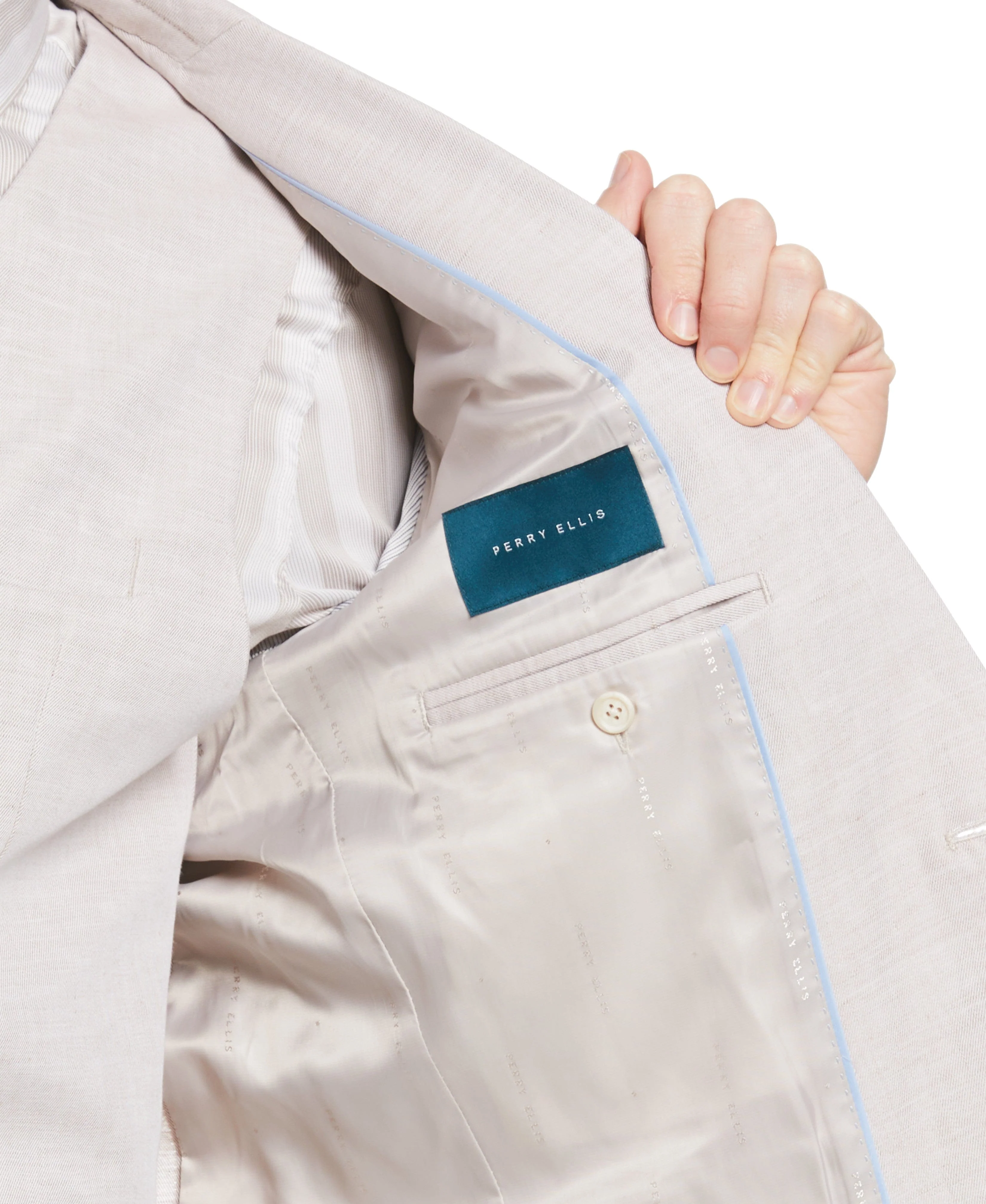 Linen Blend Solid Twill Suit Jacket