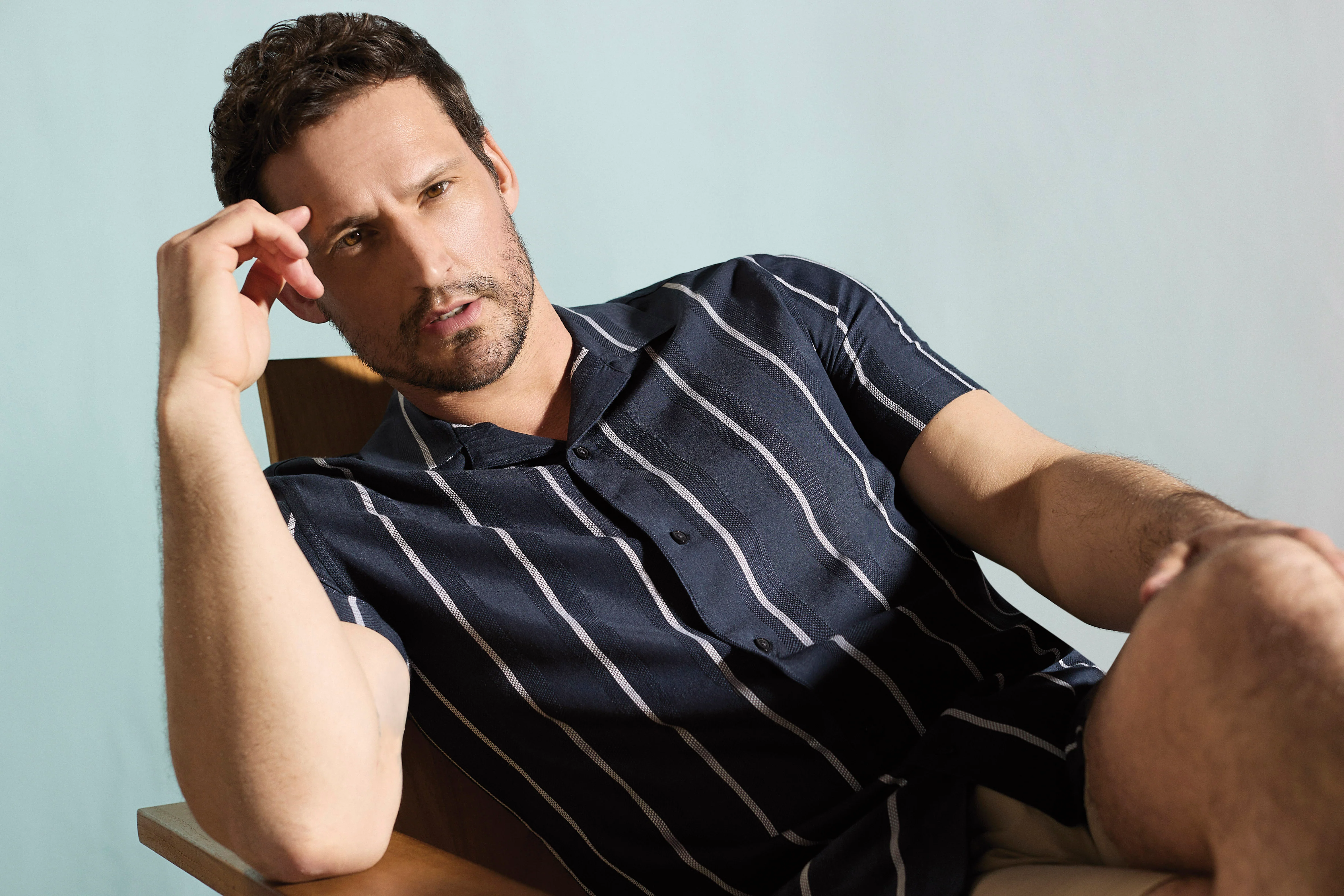 EcoVero™ Striped Camp Collar Shirt