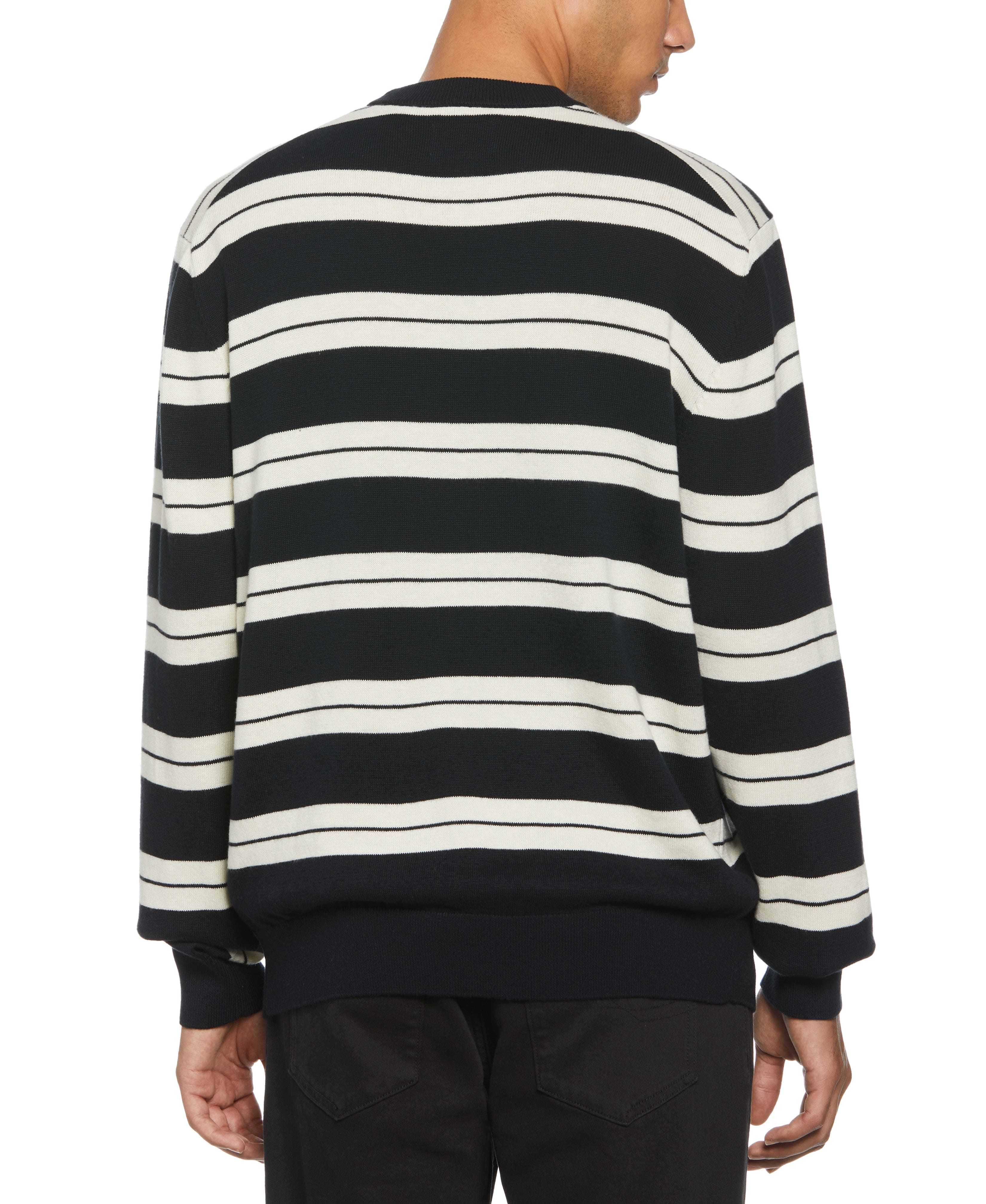 Logo Stripe Crew Sweater