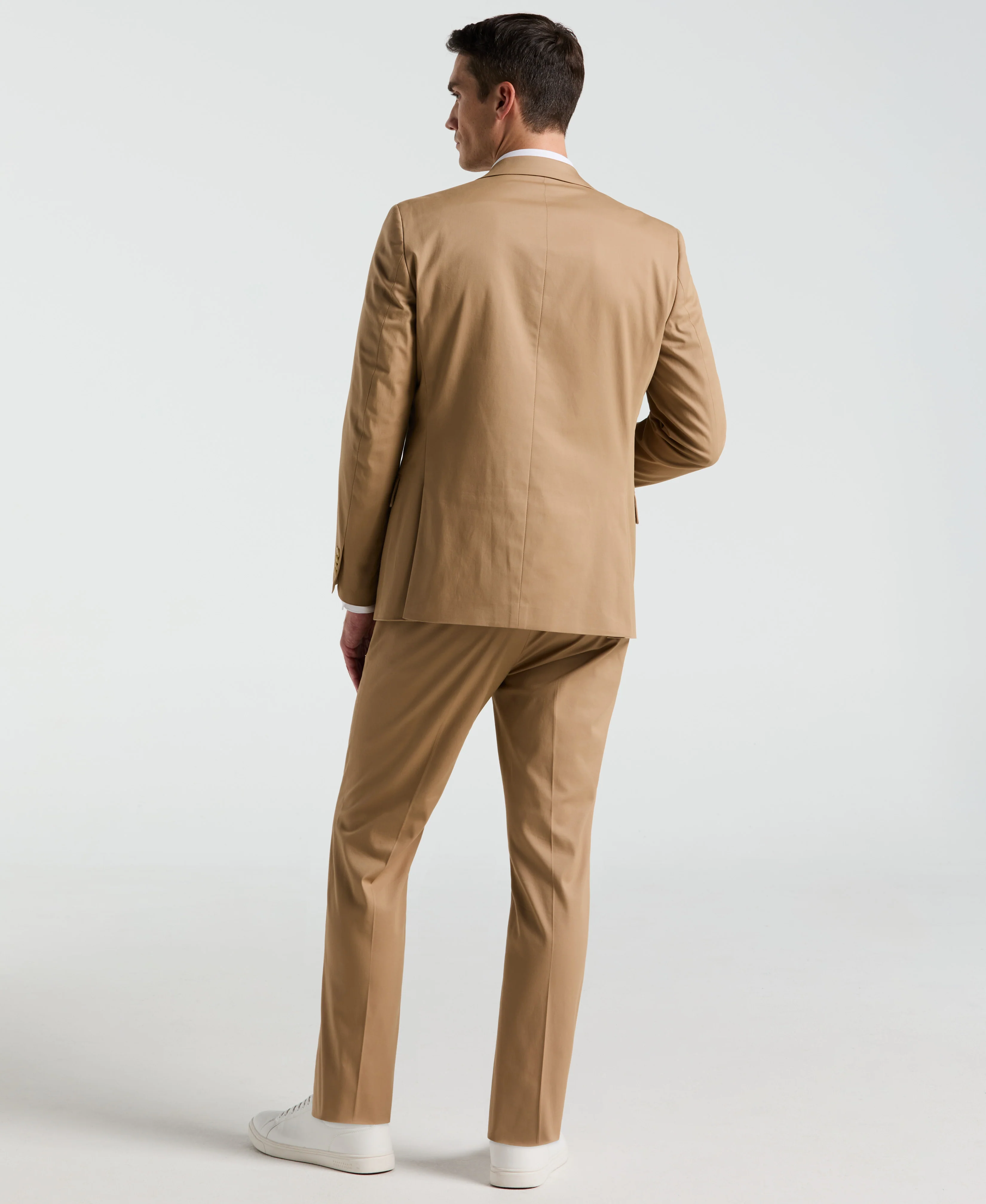 Slim Fit Solid Cotton Blend Suit Pant