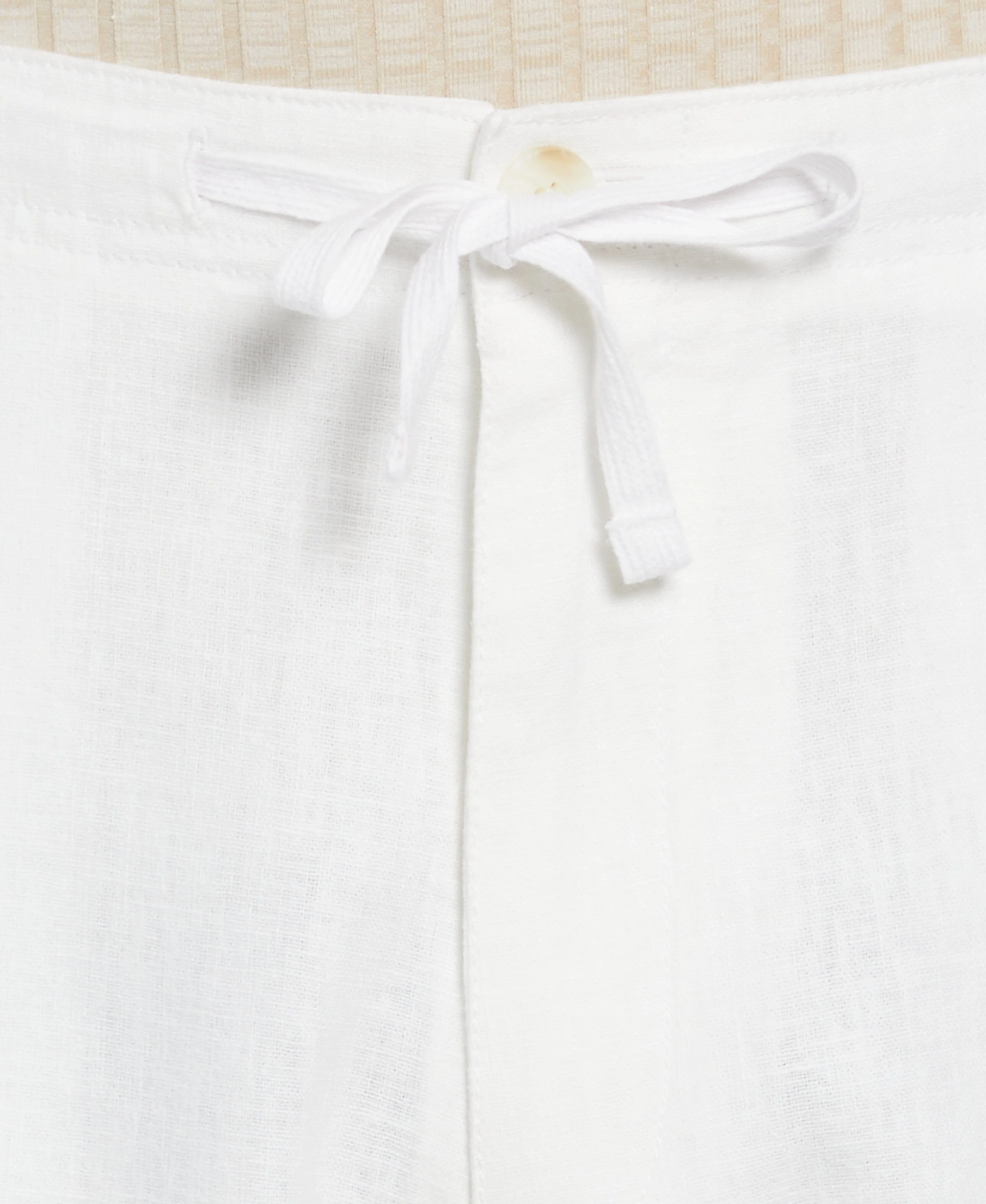 Drawstring Linen Blend Stretch Short