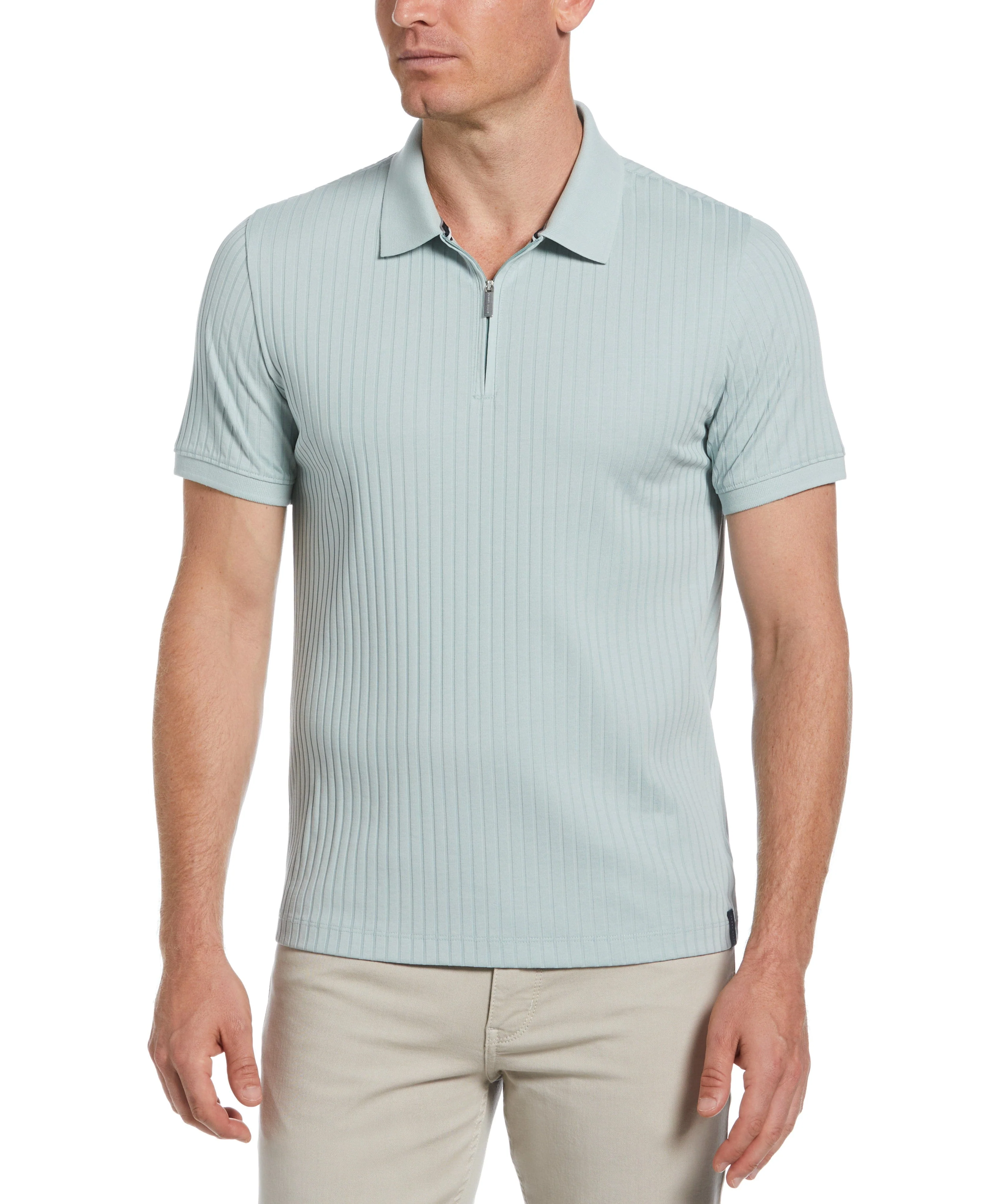 Quarter Zip Ribbed Polo
