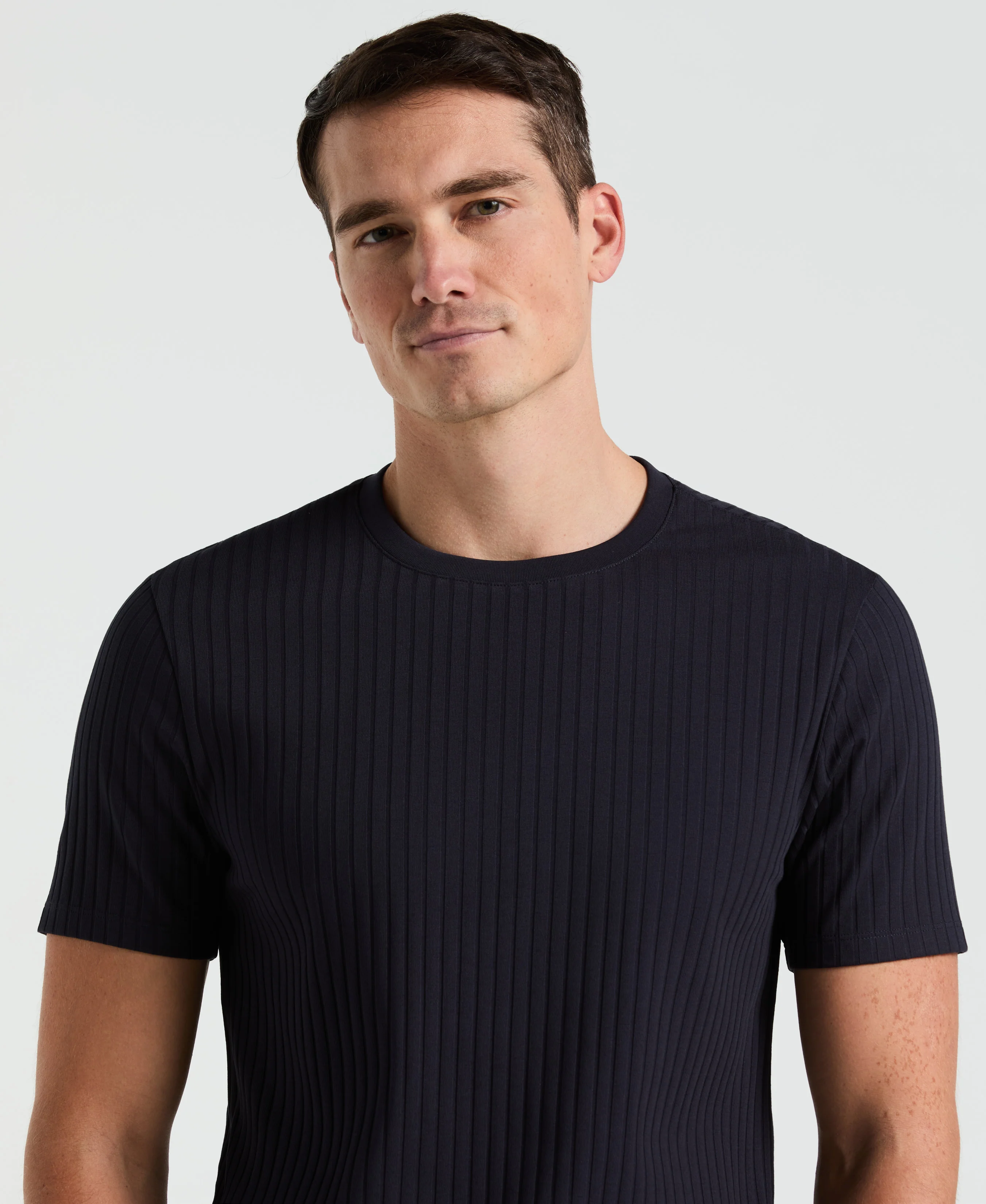 Ribbed Crew Neck Tee