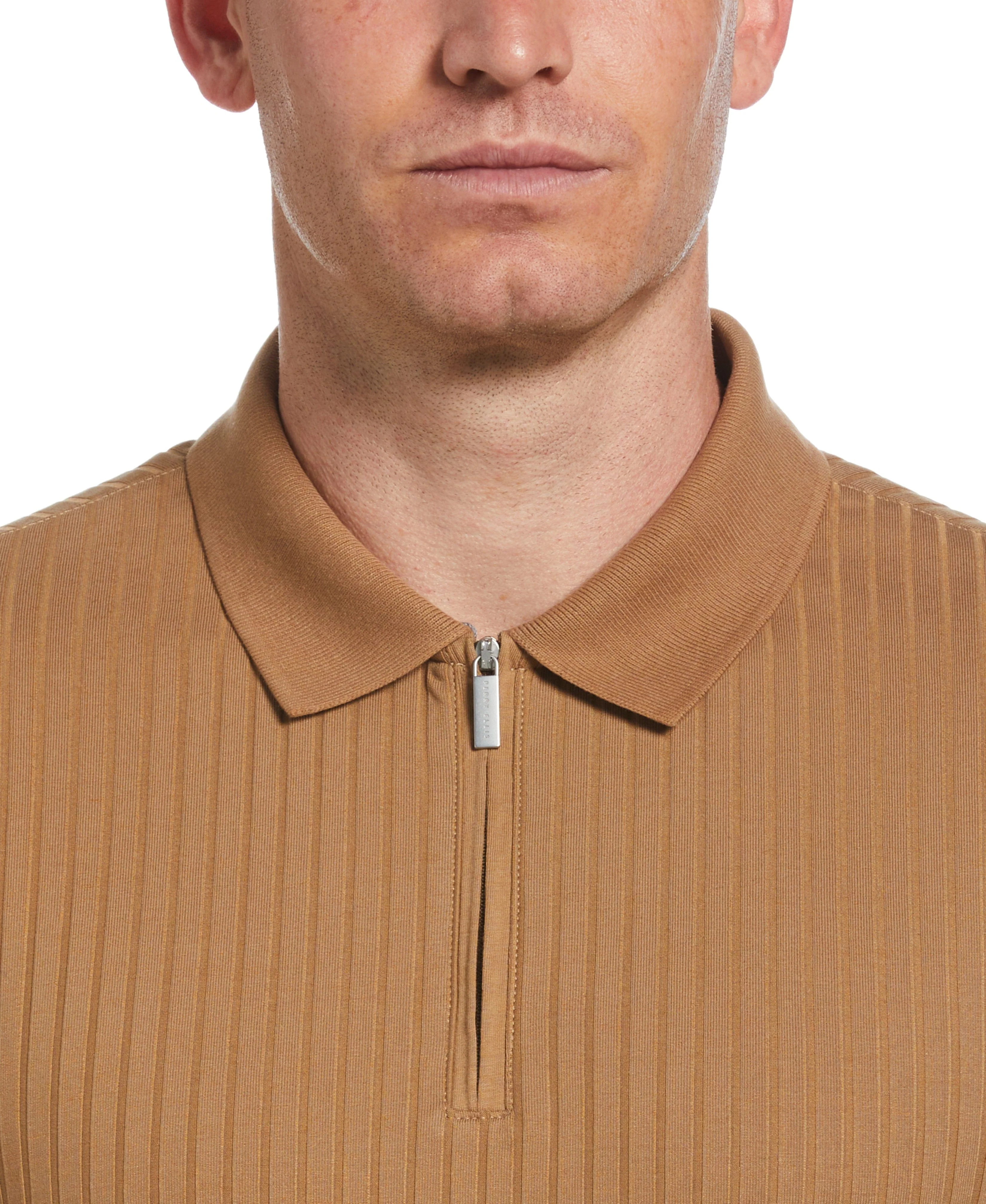 Quarter Zip Ribbed Polo