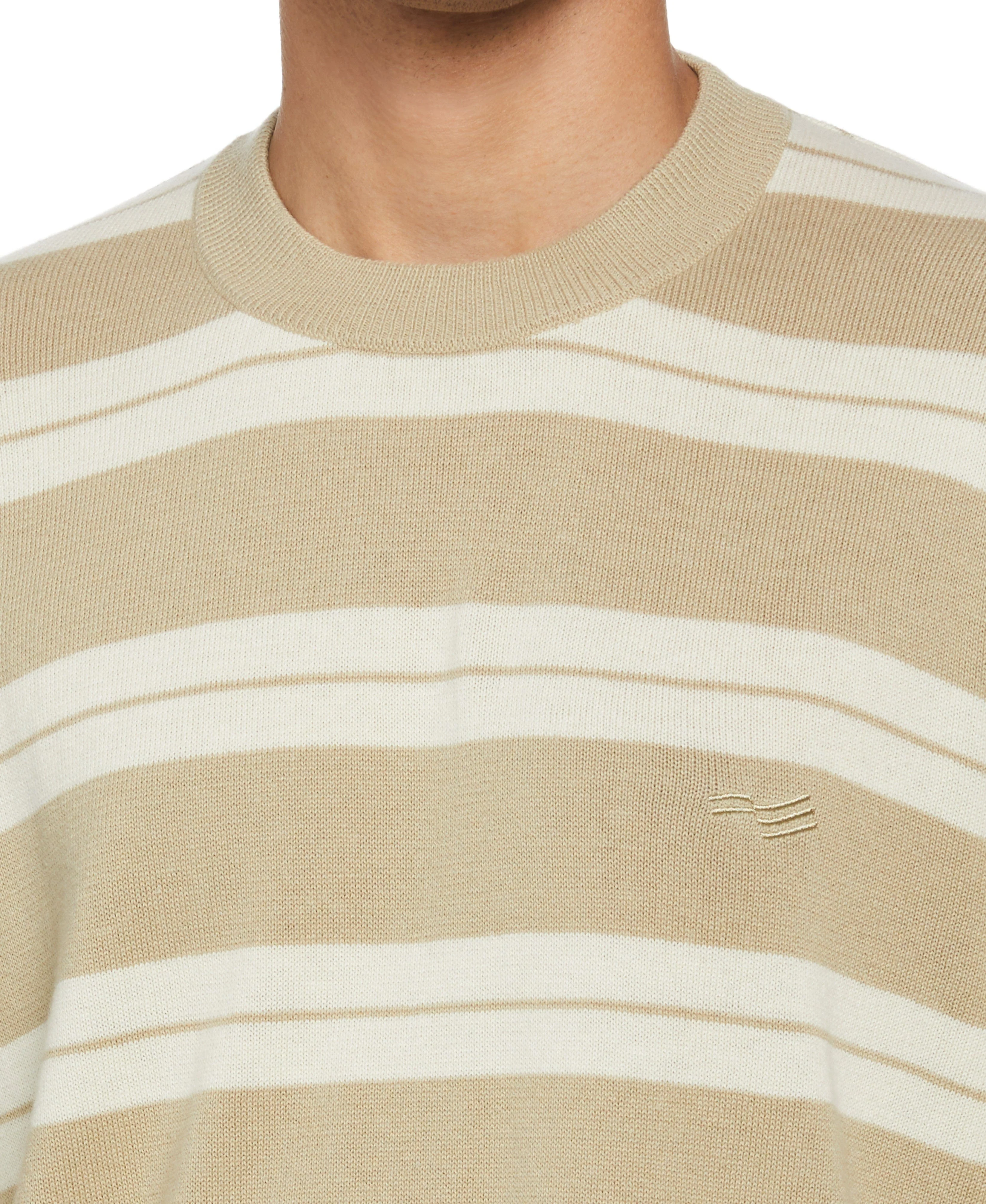 Logo Stripe Crew Sweater