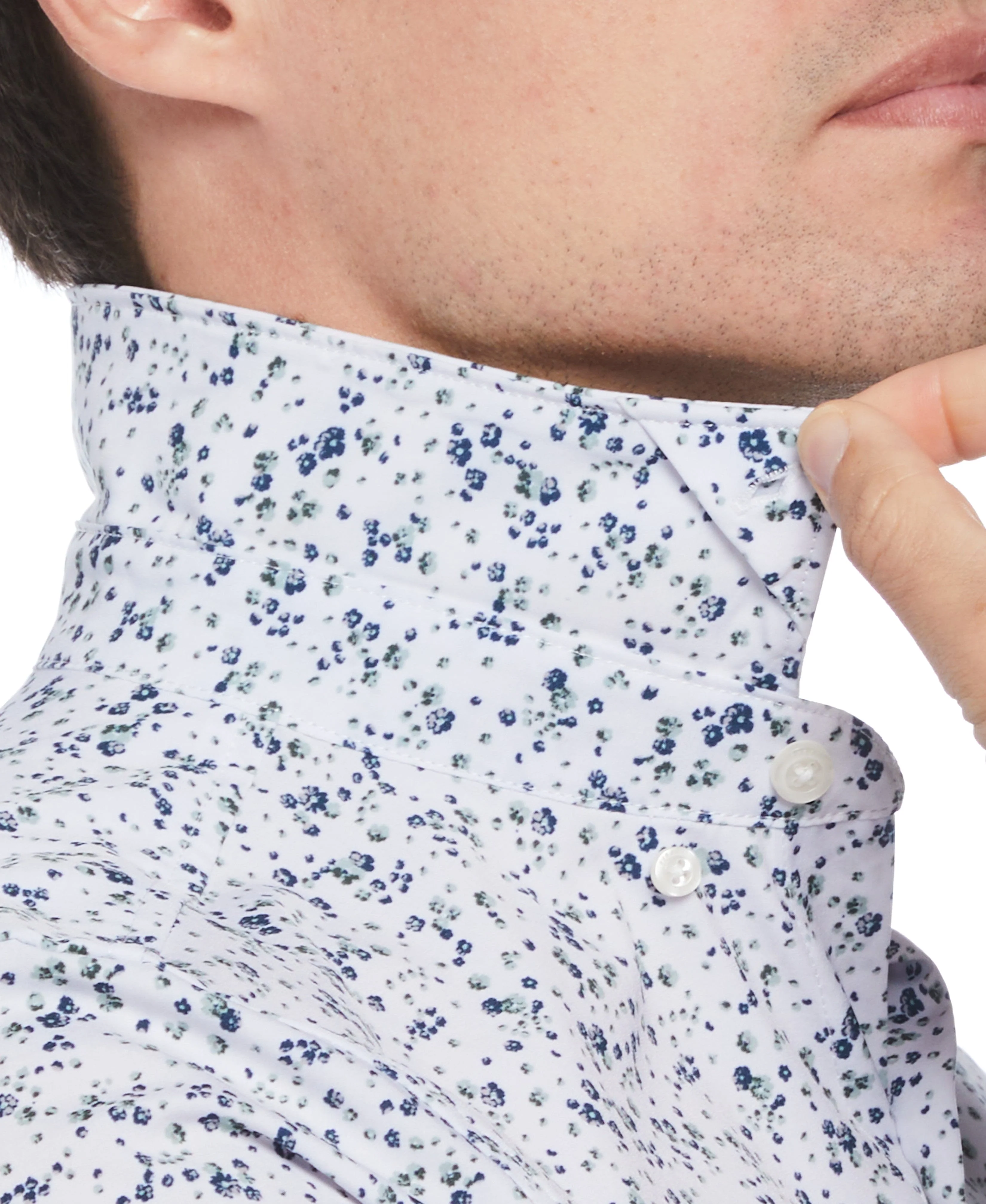 Total Stretch Ditsy Floral Print Shirt