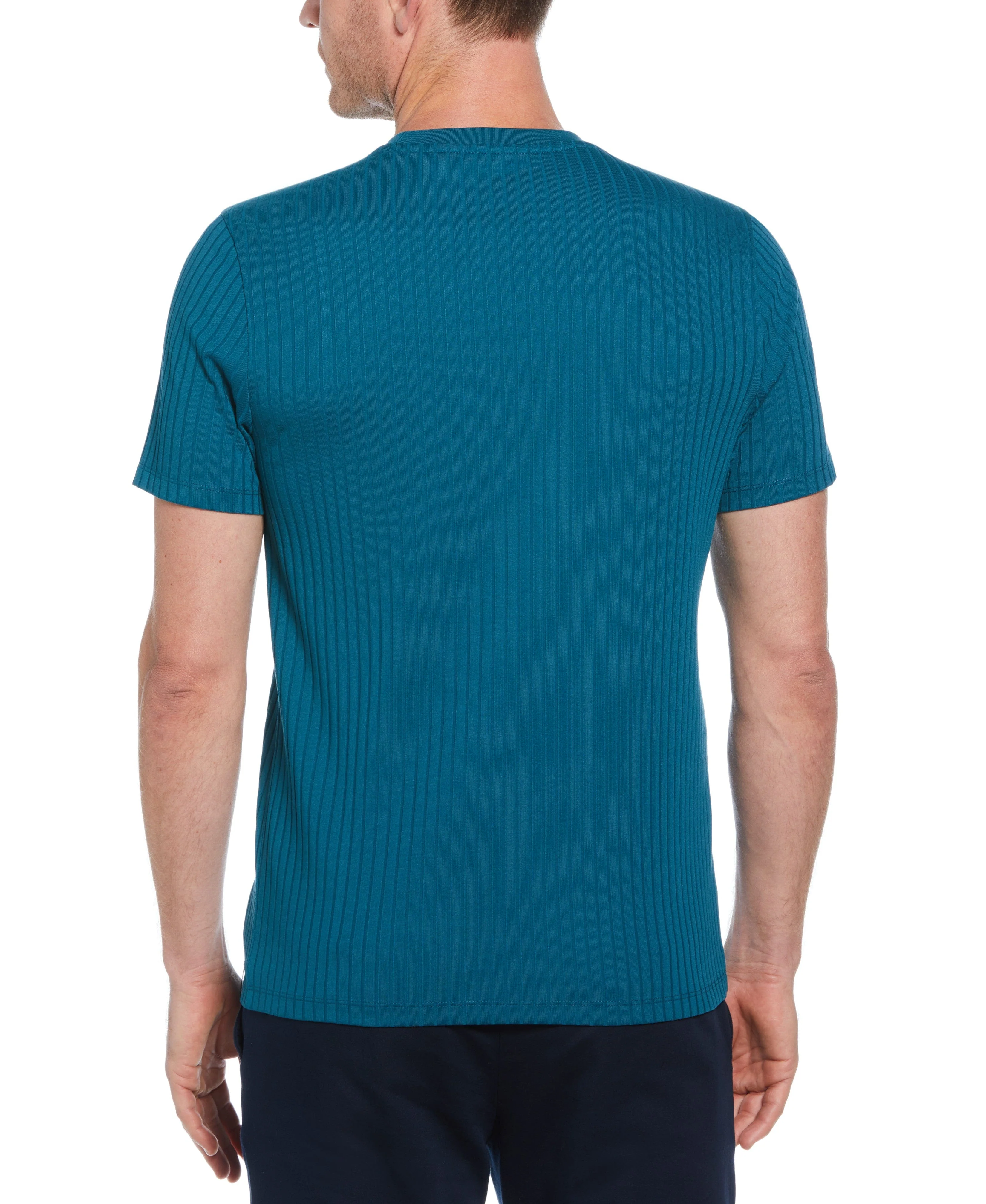 Rib Knit Crew Neck Tee