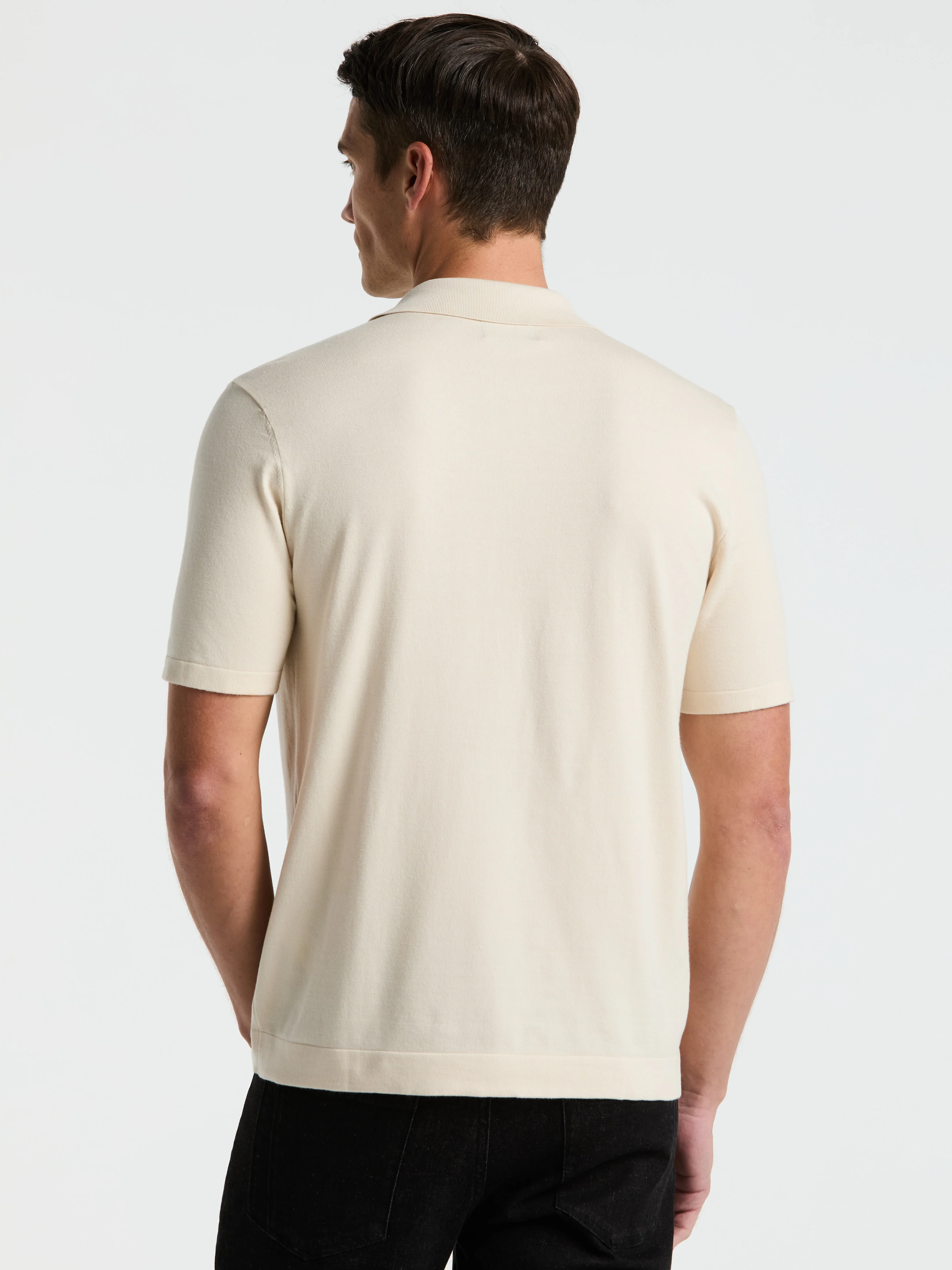 Tech Knit Open Polo Sweater