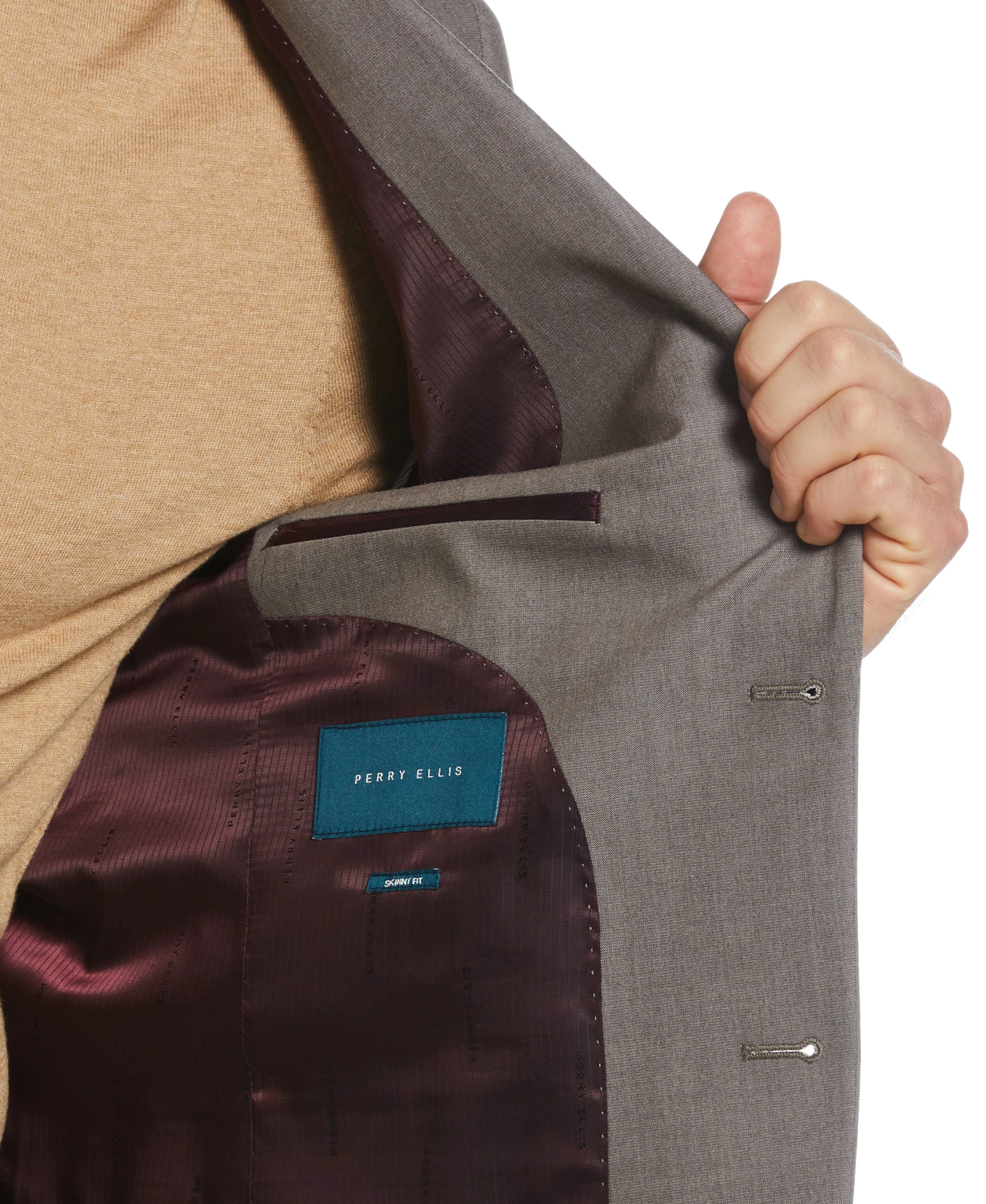 Skinny Fit Notch Lapel Iridescent Suit Jacket